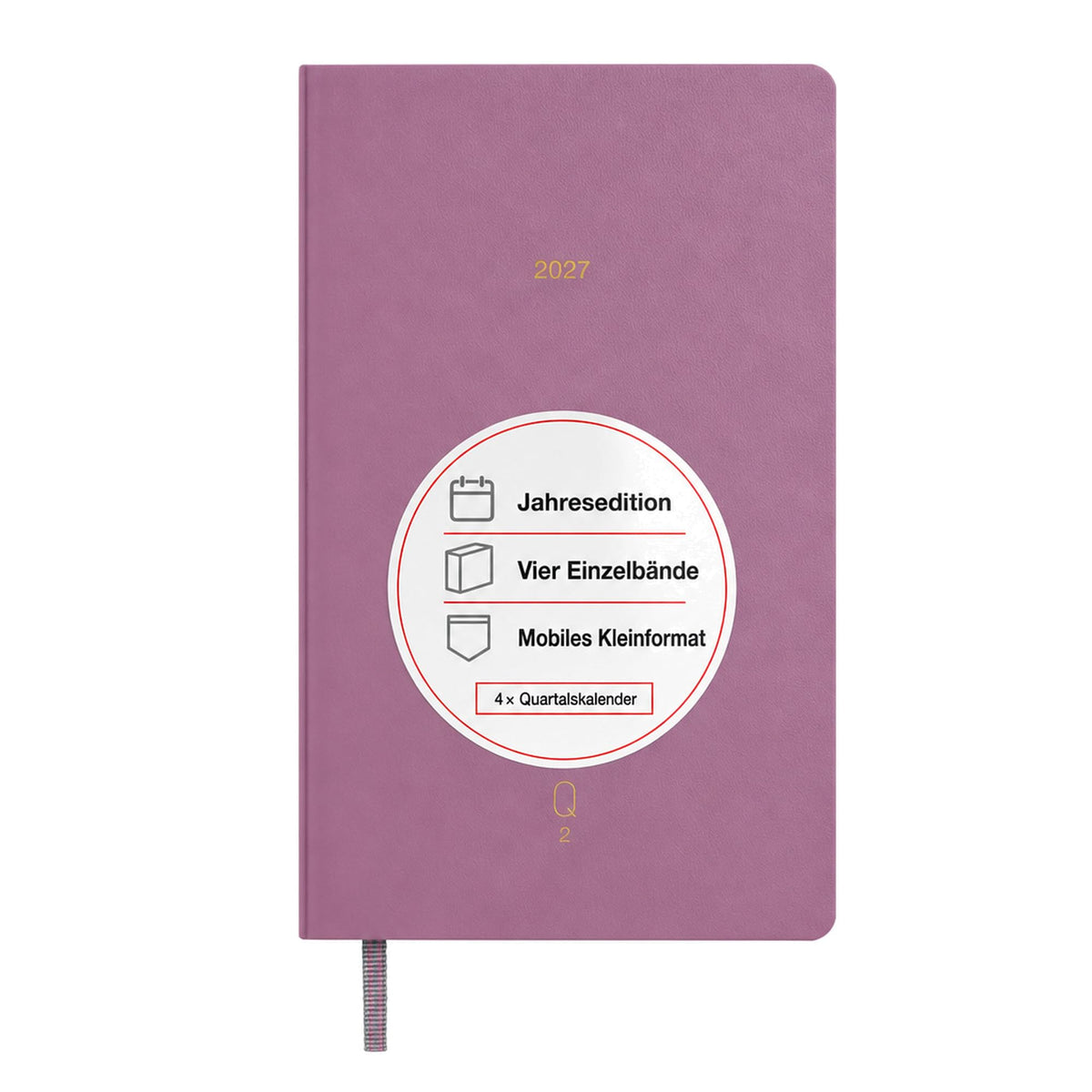 LEUCHTTURM1917 Quarterly Daily Calendar 2027 Dotted, Pocket (A6), Flexcover, Set of 4 (1 calendar per quarter), Shades of Rose, Calendar Overview 2027, 12-Month Planning, Moon Phases & International Holidays - 400373