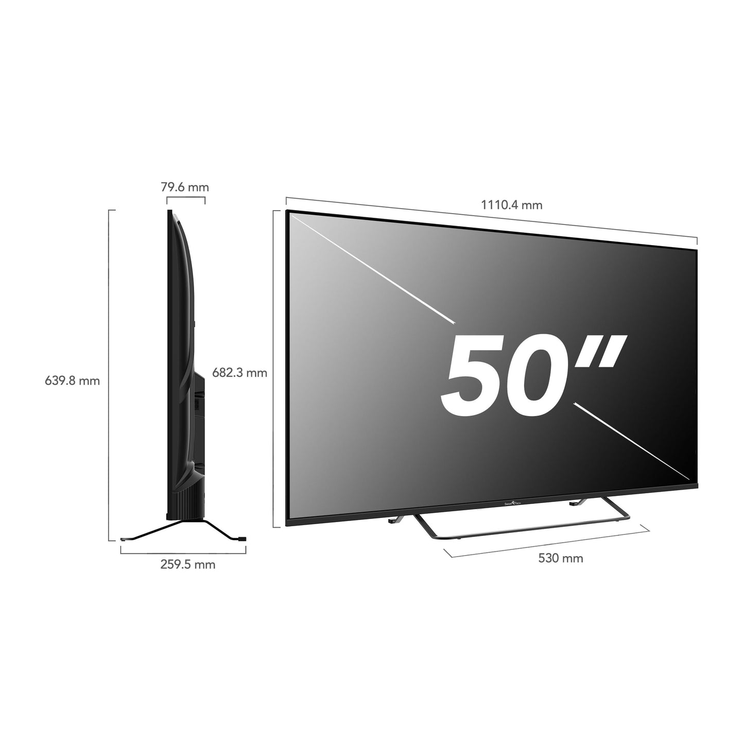 Smart Tech 50QV02K QLED TV 50 inch Smart TV VIDAA - HDR TV with 4K UHD resolution, Bluetooth and triple tuner (2026)