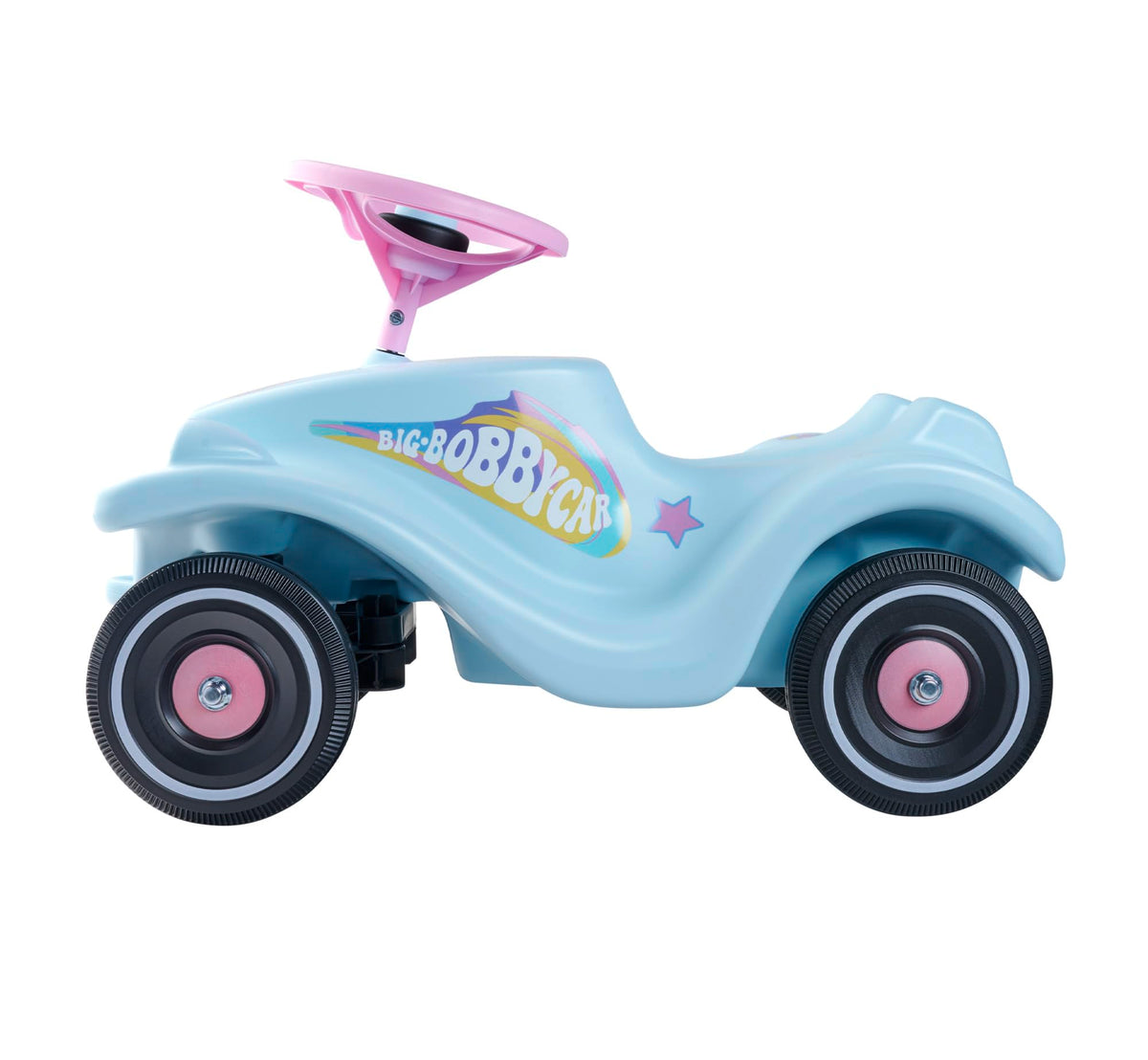 BIG-Bobby-Car-Classic Unicorn - Children's vehicle with unicorn design stickers, suitable for boys and girls, load capacity up to 50 kg, ride-on toy for kids aged 1 and up, Light Blue - 800056138