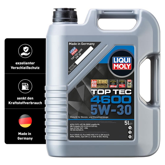 LIQUI MOLY Top Tec 4600 5W-30 | 5L | Synthesis technology engine oil | Item no.: 3756