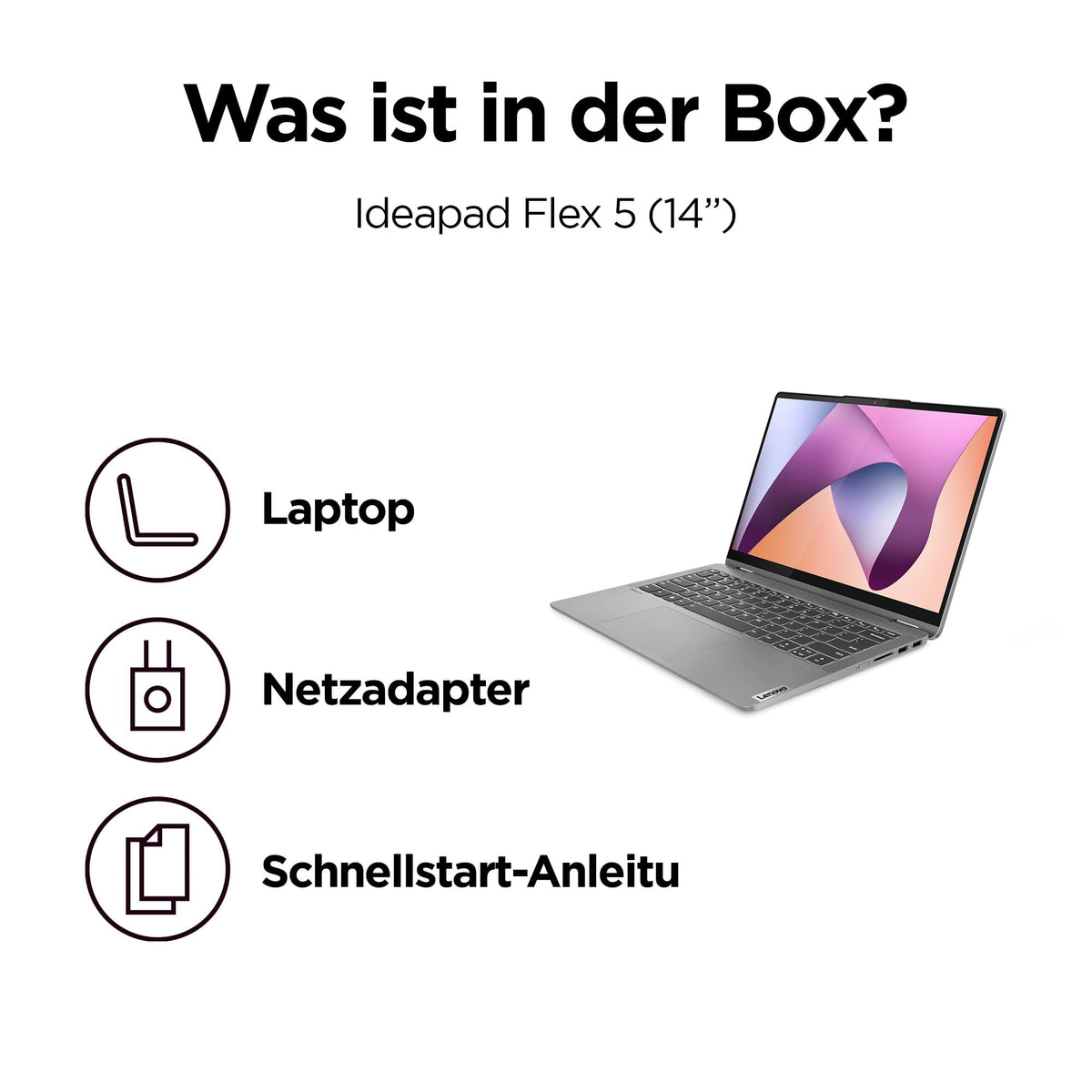 Lenovo IdeaPad Flex Convertible 5 Laptop | Display WUXGA de 14" | AMD Ryzen 7 7730U | 16GB RAM | 512GB SSD | Grafică AMD Radeon | Windows 11 Home | QWERTZ | gri | 3 luni Premium Care - 82XX0003GE