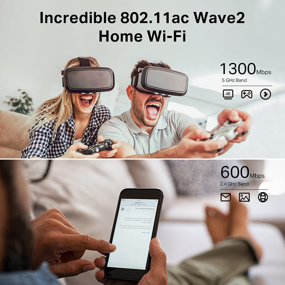 TP-Link Archer C88 dual band gigabit WiFi router (1300Mbit/s 5GHz + 600Mbit/s 2.4GHz, 4 Gigabit LAN port, MU-MIMO, WPA3, guest network, does not support DSL function