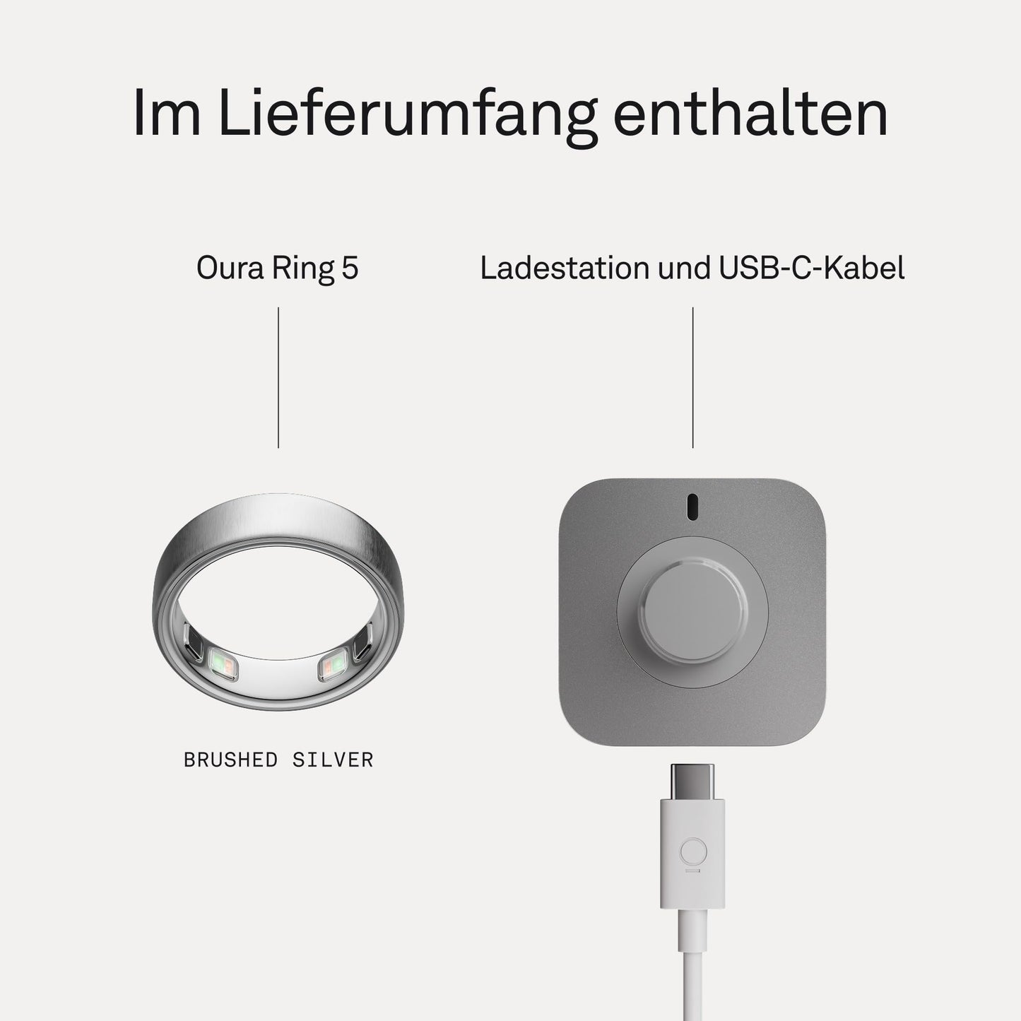 Oura Ring 5 Brushed Silver – Size 11 – Find your ring size - JZ90-61619-11
