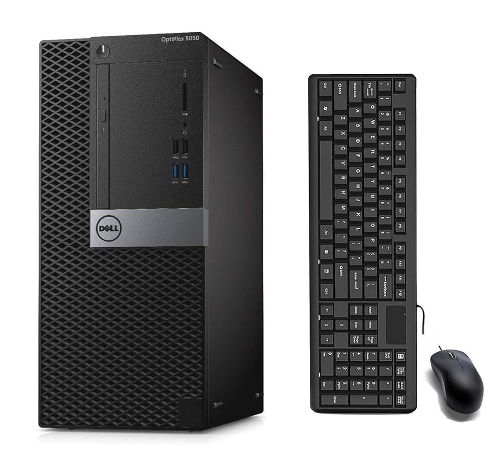 Dell Optiplex 5050 Mini Tower Desktop PC, Intel Core i5-6500, 16 GB RAM, 256 GB SSD, WLAN, Bluetooth, US Layout, Windows 11 Pro (Refurbished)