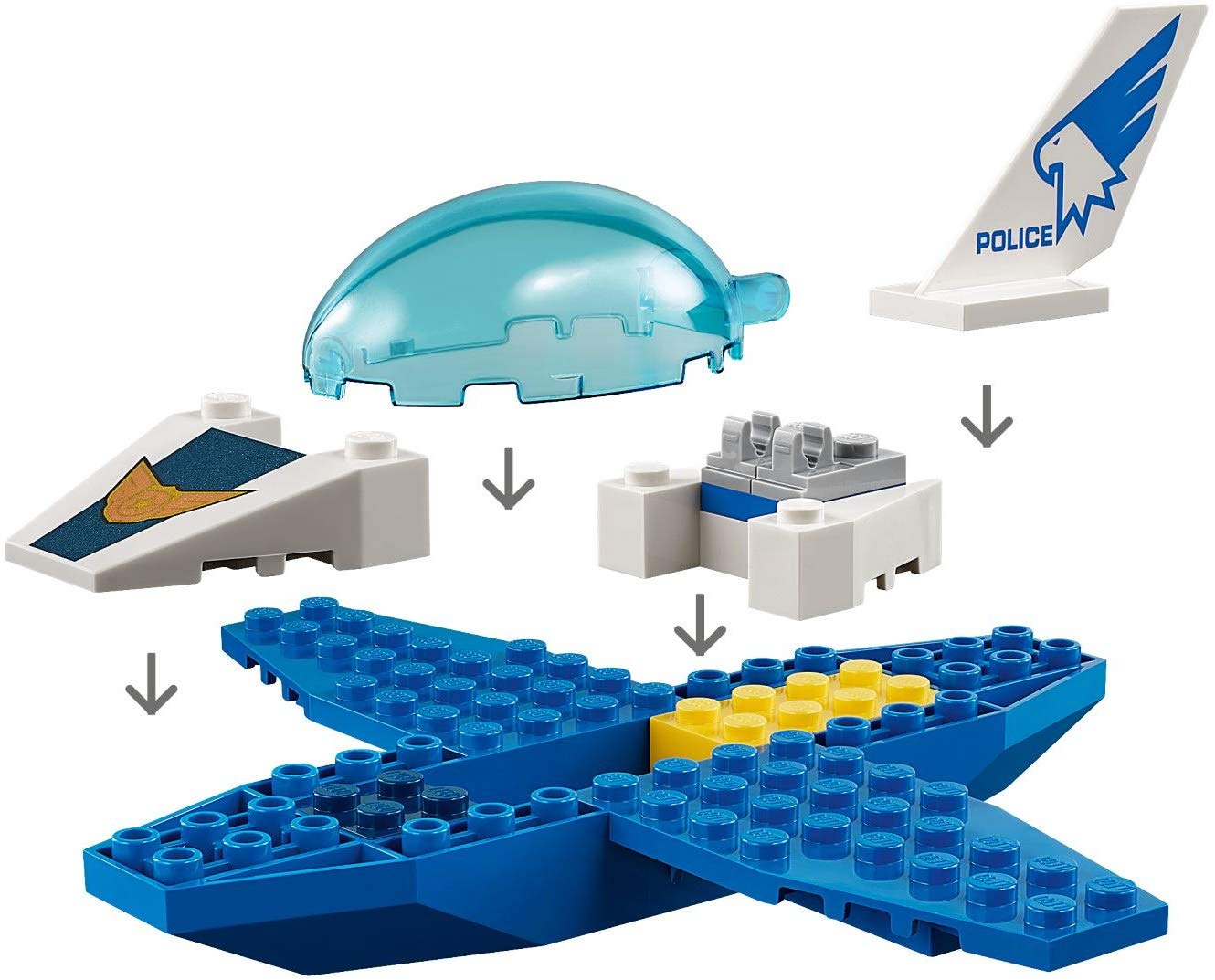 LEGO 60206 City Police Airplane Patrol, Airplane Toys, Easy to Build Toys for Kids