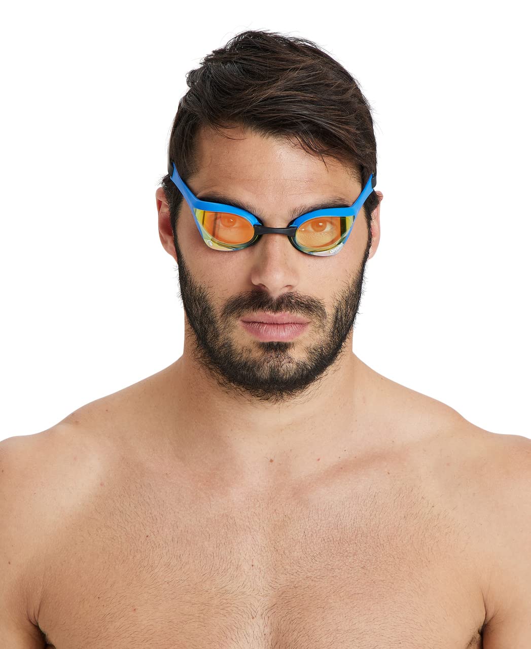 ARENA Cobra Ultra Swipe Mirror Unisex Race Swimming Goggles for Adults, Diving Goggles with Curved Mirror Lenses, Anti-Fog, UV Protection, 5 Interchangeable Nose Bridges - 002507-370-NS