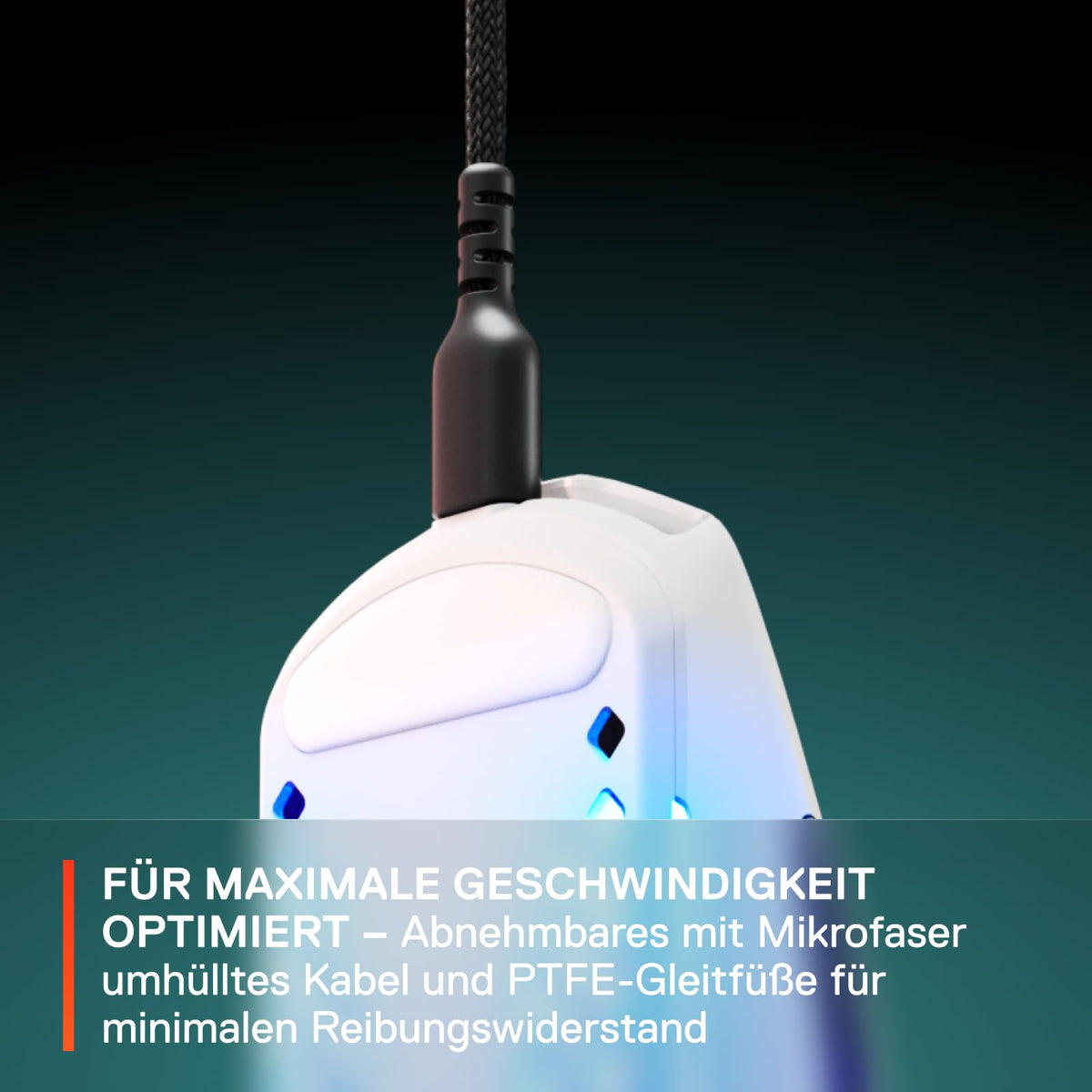 SteelSeries Aerox 3 - RGB Gaming Mouse with Surface Openings - Ultra-lightweight, water-resistant design - Optical TrueMove Core sensor with 8,500 DPI - Snow - 62612