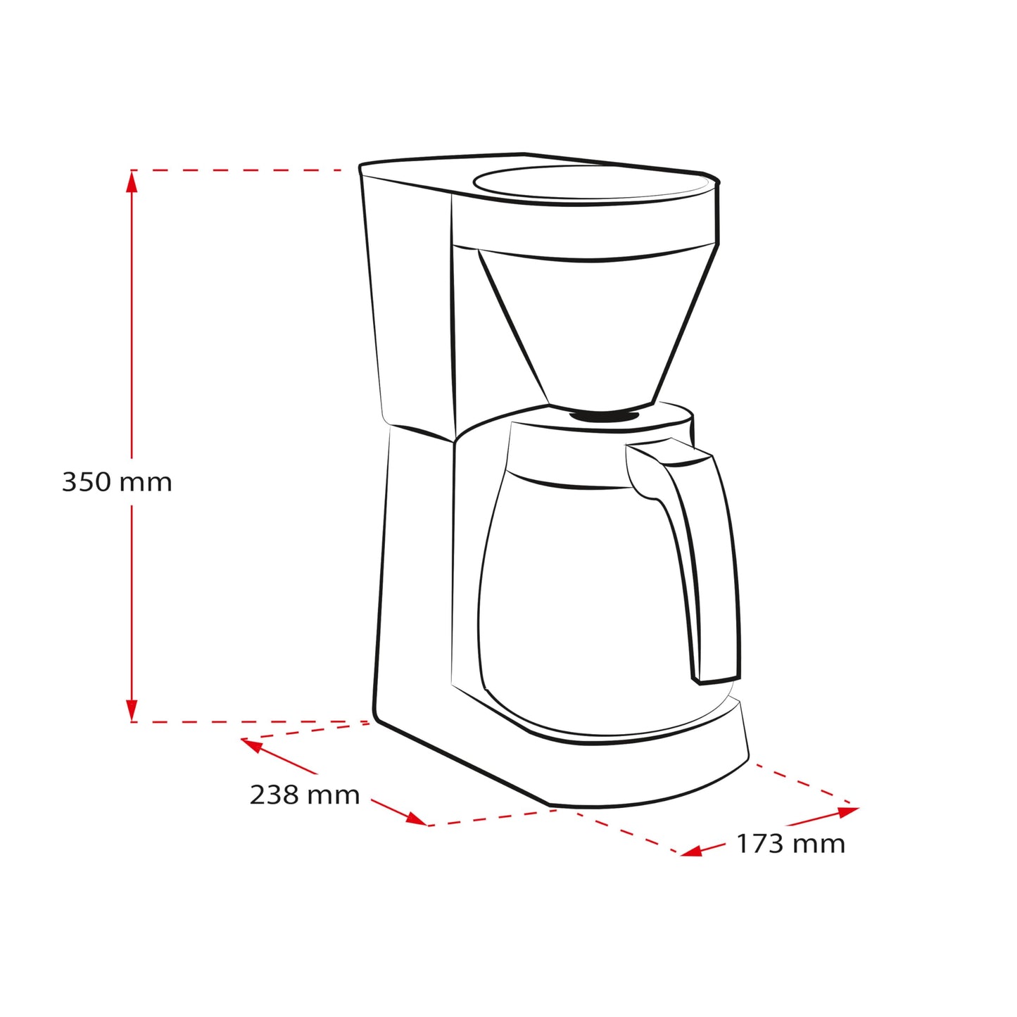 Melitta Easy Therm – filter coffee machine with thermal jug, for up to 8 cups of coffee, in white - 1023-05
