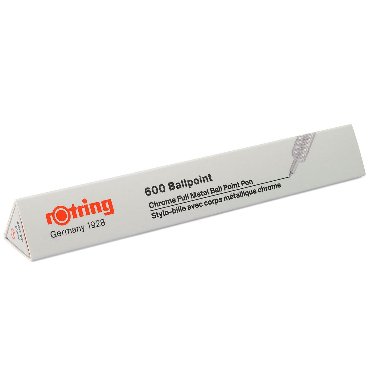 rOtring 600 Ballpoint Pen | Medium Tip | Black Ink | Silver Barrel | Refillable - 2032578