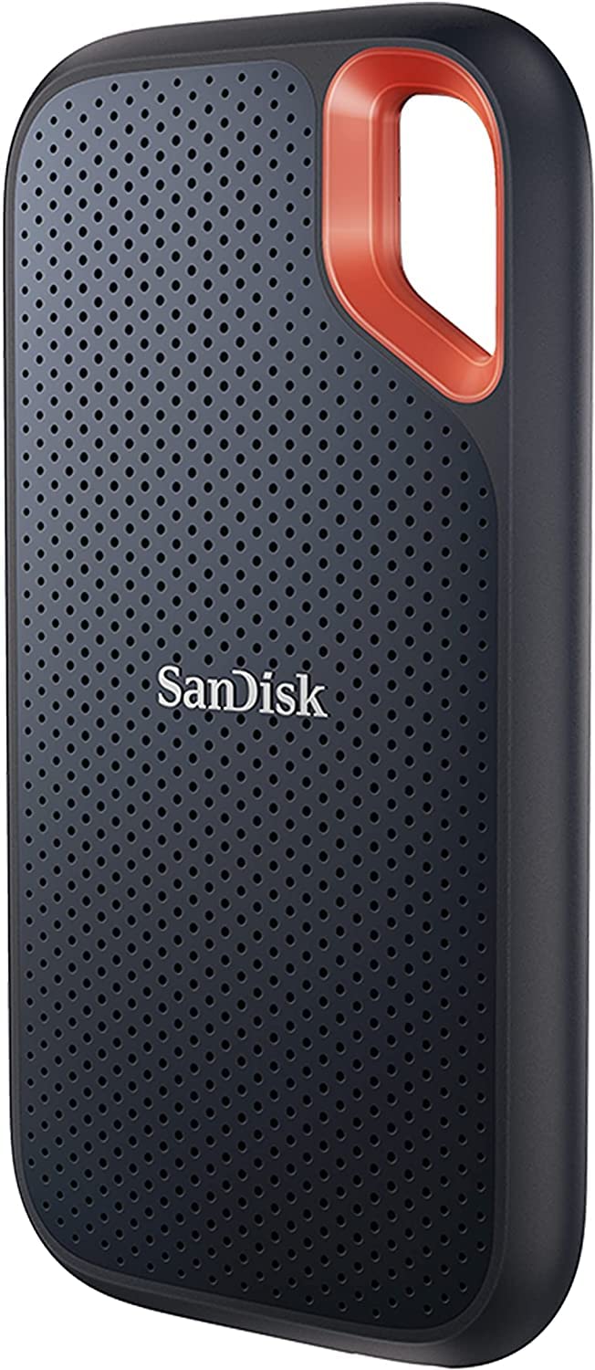 SANDISK Extreme Portable SSD 4TB (portable NVMe SSD, USB-C, up to 1,050 MB/s read/1,000 MB/s write, drop-proof up to 3 m, water and dust resistant) Black - SDSSDE61-4T00-G25