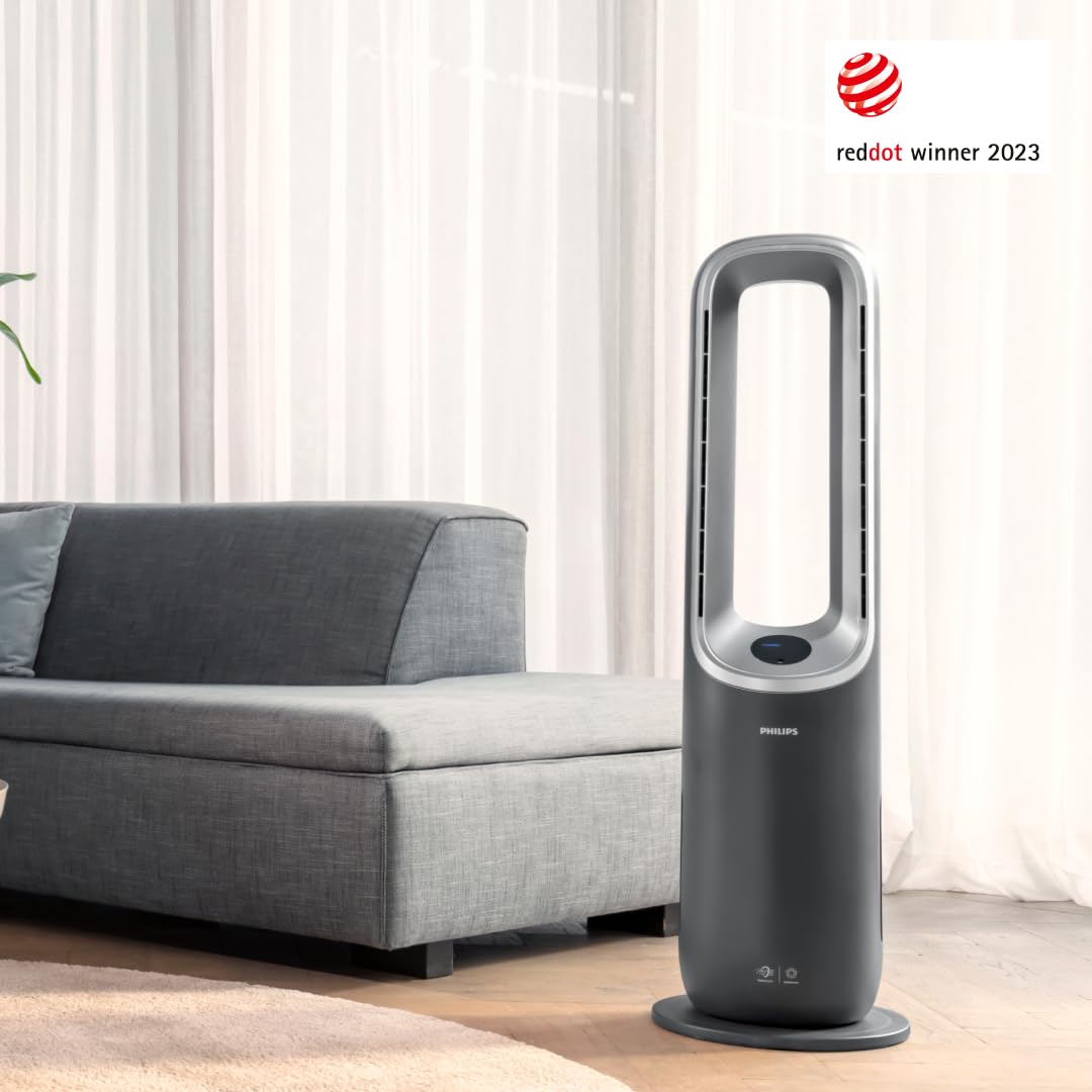 Philips Air Performer 3-in-1: Air purifier, heating and cooling fan - Cleans 70 m², removes 99.97% of allergens and pollutants. HEPA filter, intelligent sensors, Alexa, app. (AMF870/15)
