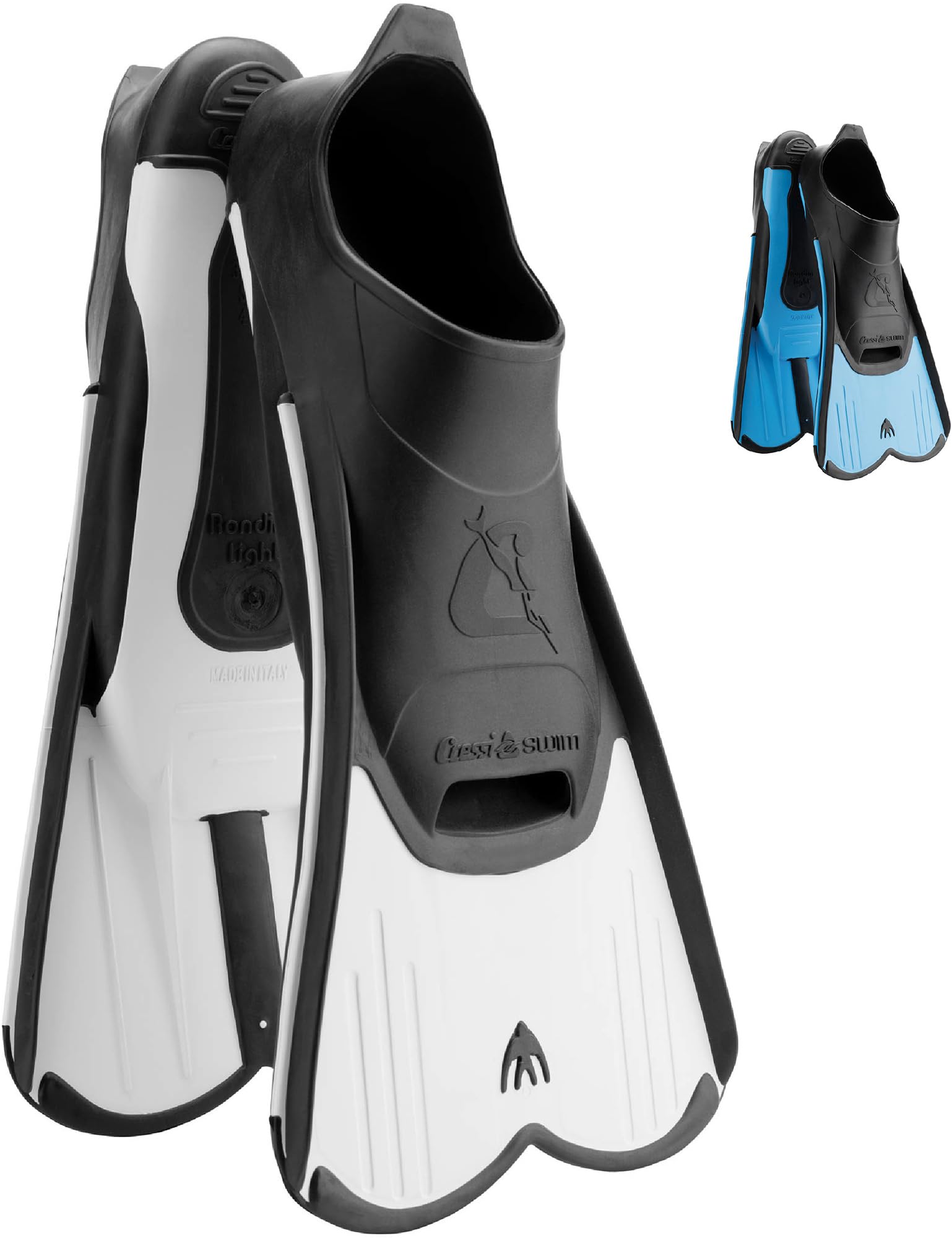 CRESSI Light Kid Fins White 31/32 - Powerful short fins for swimming and snorkeling, White Kid, 31/32 - DP183031
