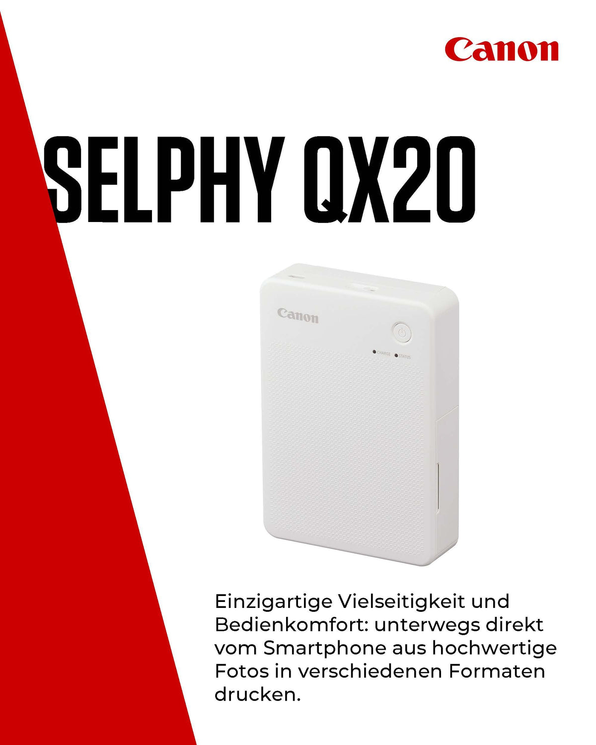 Canon SELPHY QX20 Mini Photo Printer Mobile, Stickers, 100-Year Stability - QX20-WH