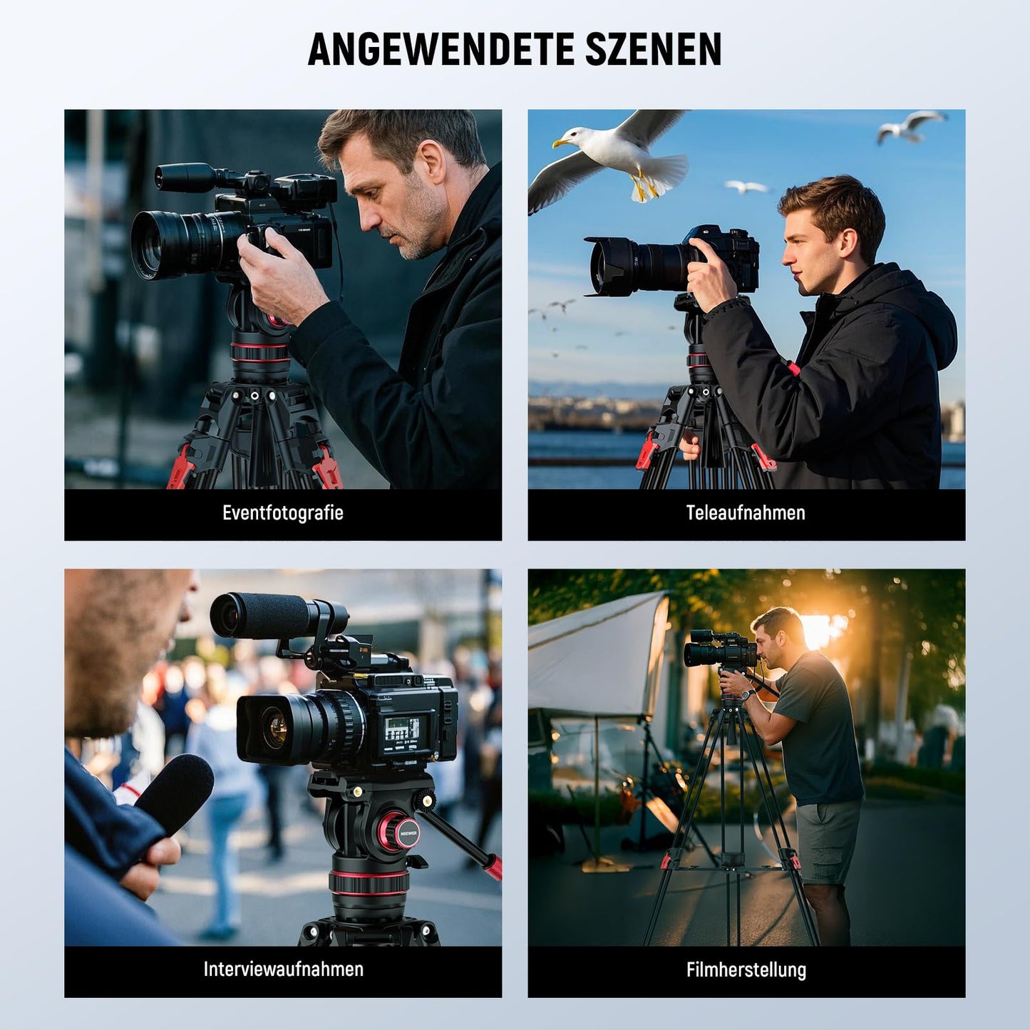 NEEWER 78" Carbon Fiber Video Camera Tripod, Damping Adjustable Fluid Head One Step Quick Release with QR Plate and Handle Robust Tripod for DSLR Camera and Camcorder Max Load Capacity 10kg LL37