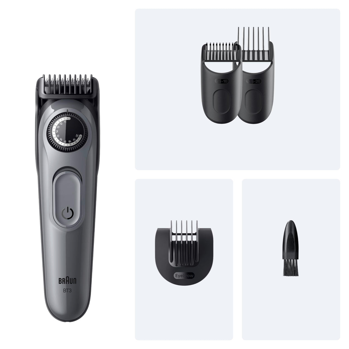 Braun Barttrimmer Series 3, Bartschneider Herren, BT3535, Grau