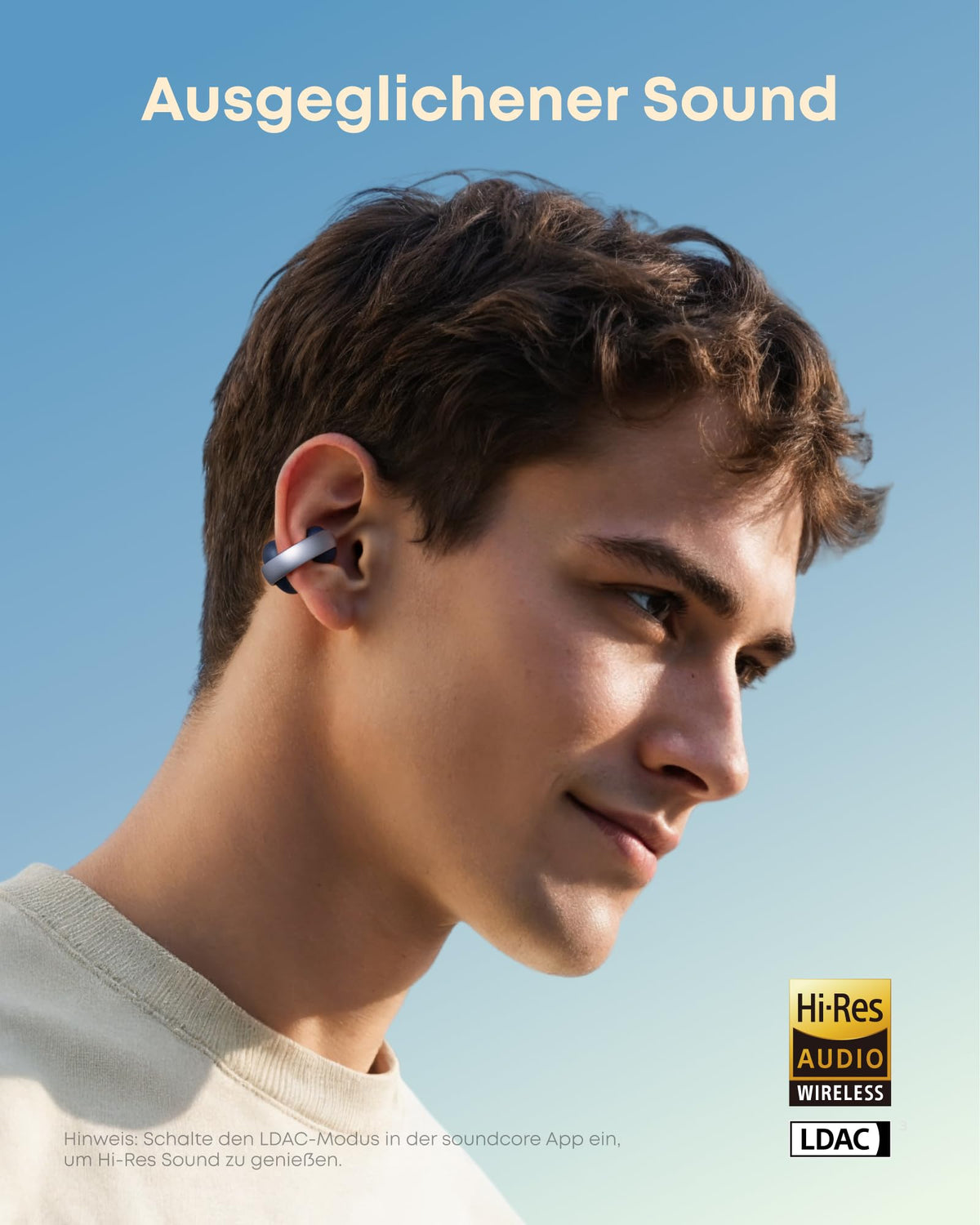 soundcore by Anker AeroClip, open-ear headphones, open-ring design, Hi-Res - A3388