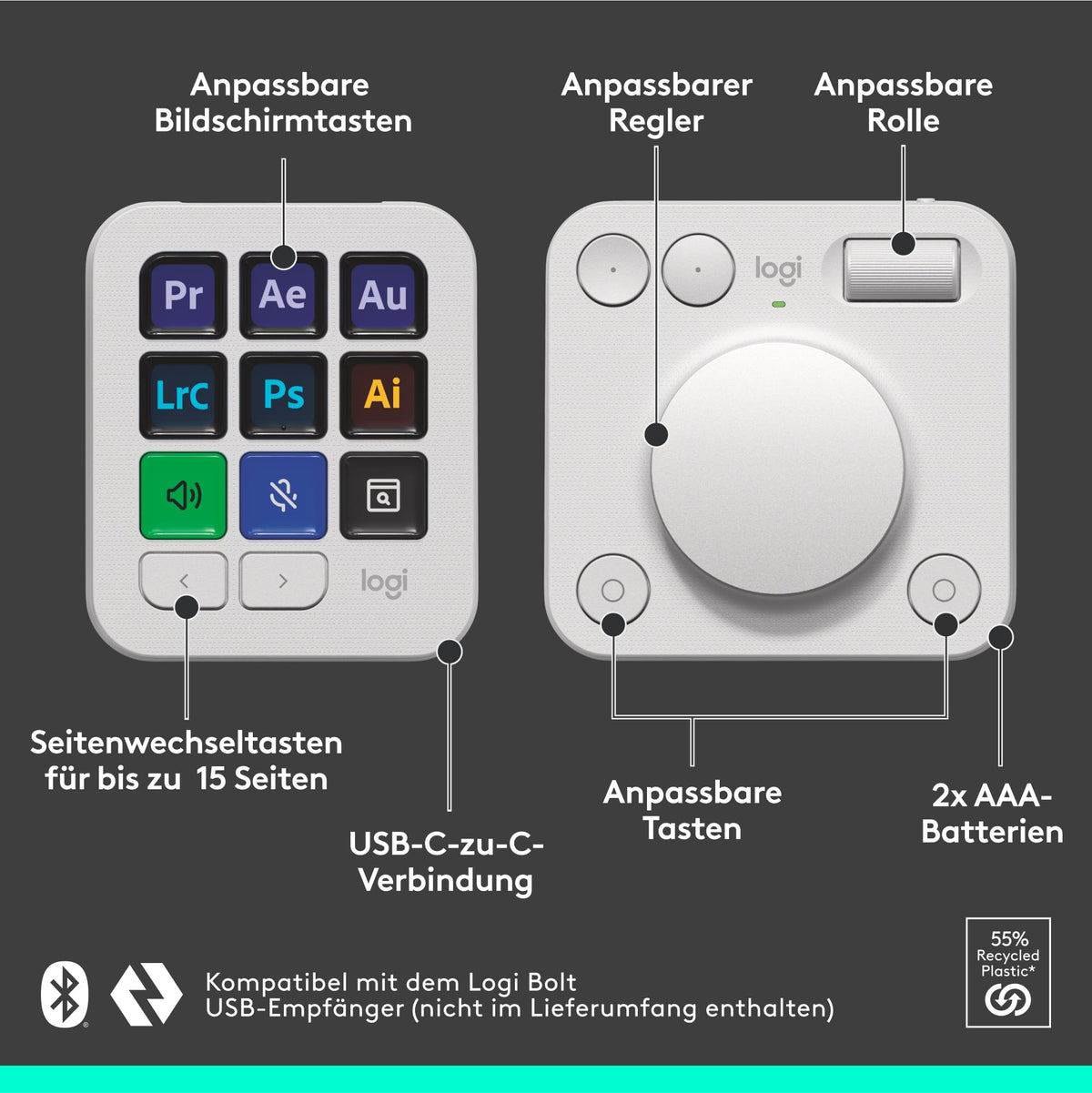 Logitech MX Creative Console, Programmable Keypad - 920-012932