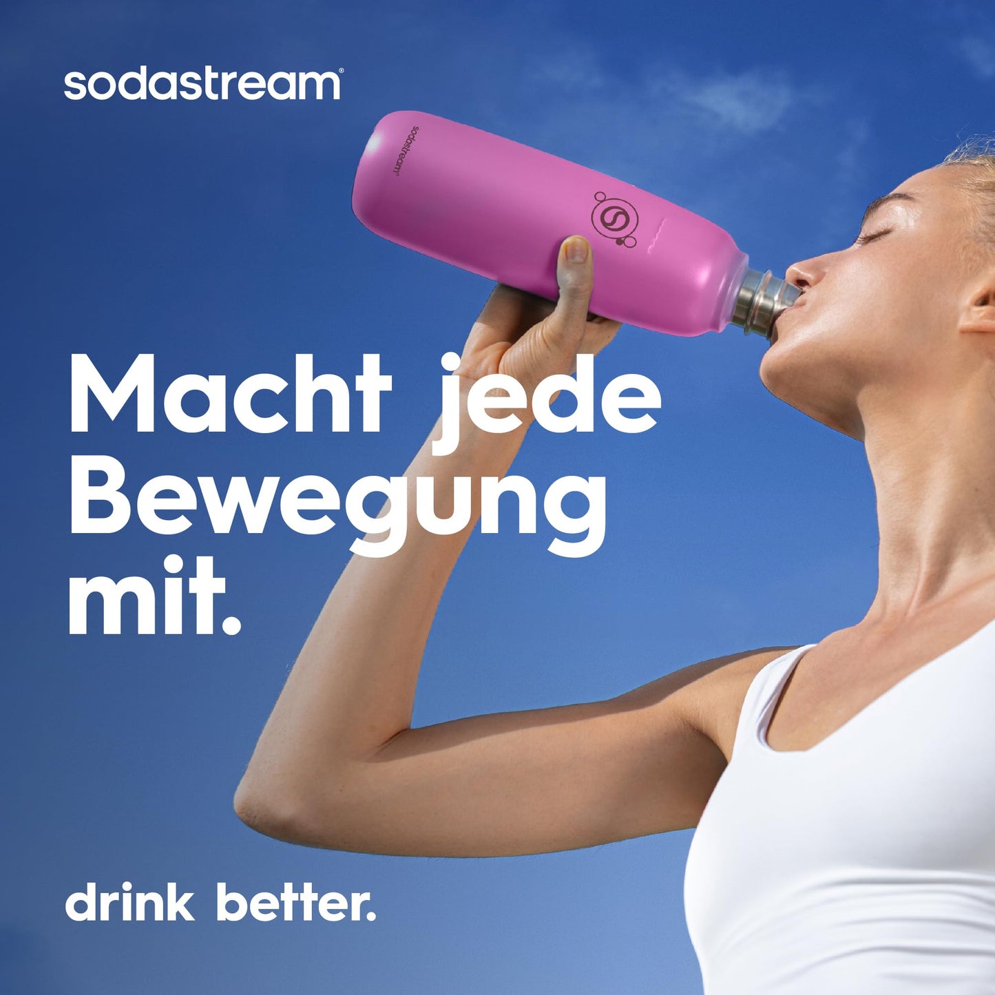 sodastream Fizz & Go Stainless Steel Soda Bottle 0.9L Double Wall Insulated Thermos Bottle Keeps Hot & Cold for Carbonated Drinks Compatible with DUO, TERRA, ART, ENSO & More, Guava Pink - 1062419440