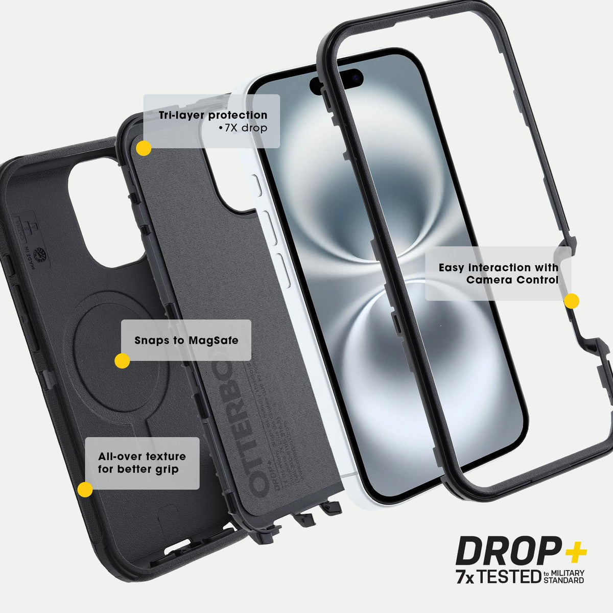 Husă de protecție OtterBox pentru iPhone 16 Serie Defender, Jeans babyblue (Albastru) - 77-95958