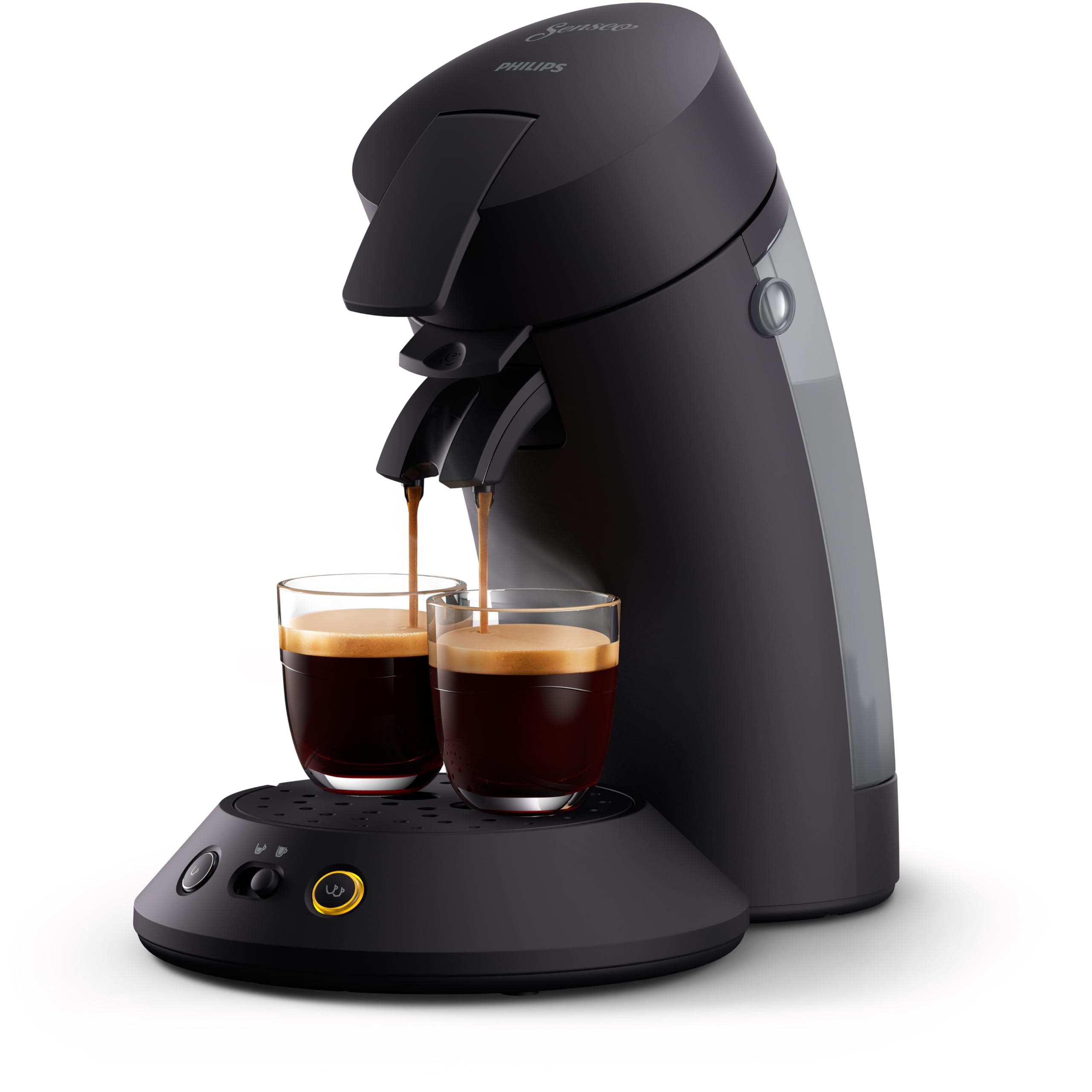 Philips Senseo Original Plus coffee pad machine - choice of coffee strength, Coffee Boost technology, environmentally friendly, two-cup function, 0.7L water tank, quick heating, velvety crema (CSA210/60) - CSA21060