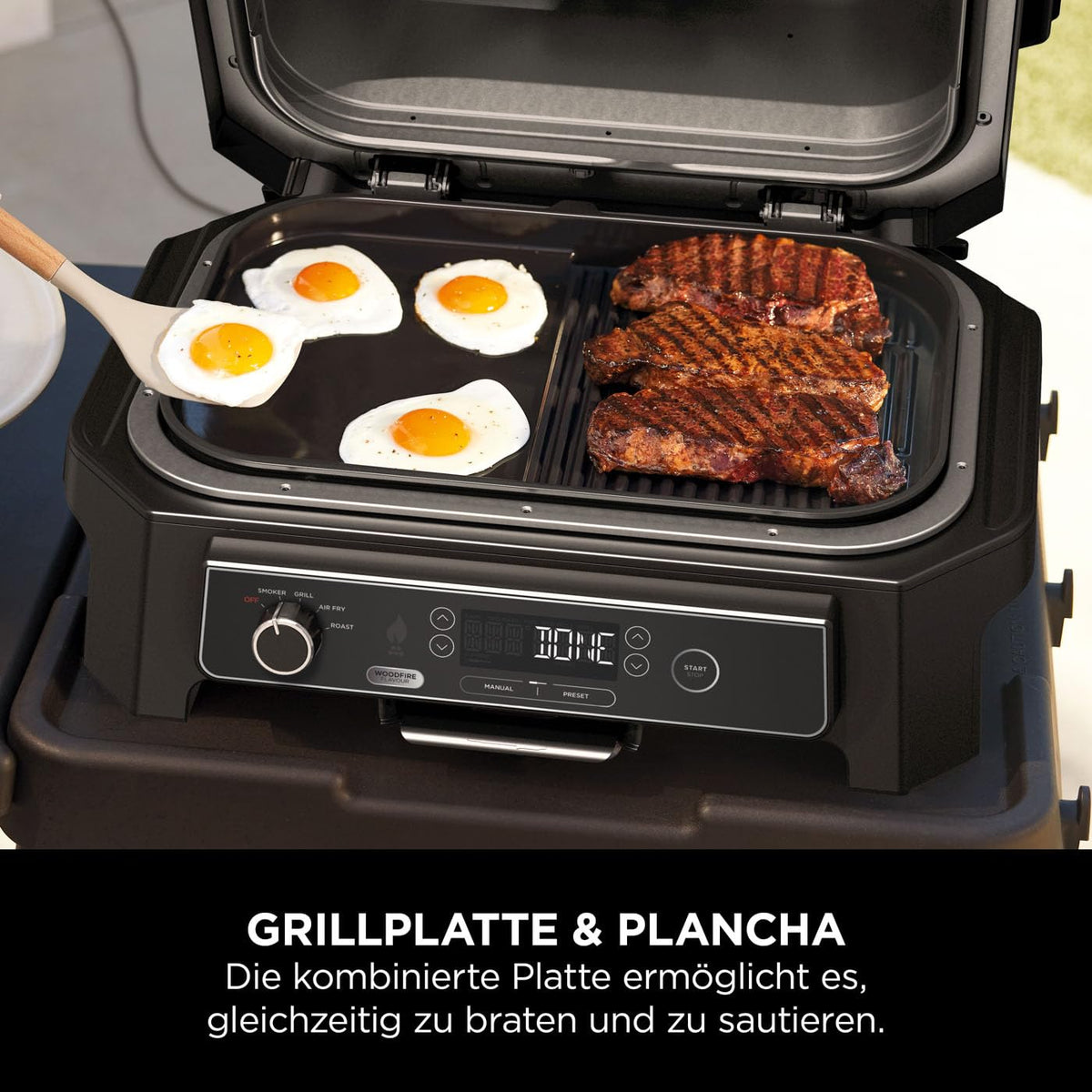 Ninja Woodfire XL flat grill plate, XSKOGXLGGCMEU, Black