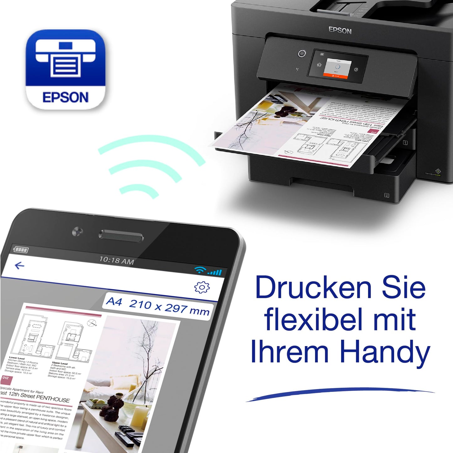 Epson Workforce WF-7830DTWF A3 Wireless Multifunction Inkjet Printer with 3 Months Free Ink with ReadyPrint Subscription* - C11CH68403
