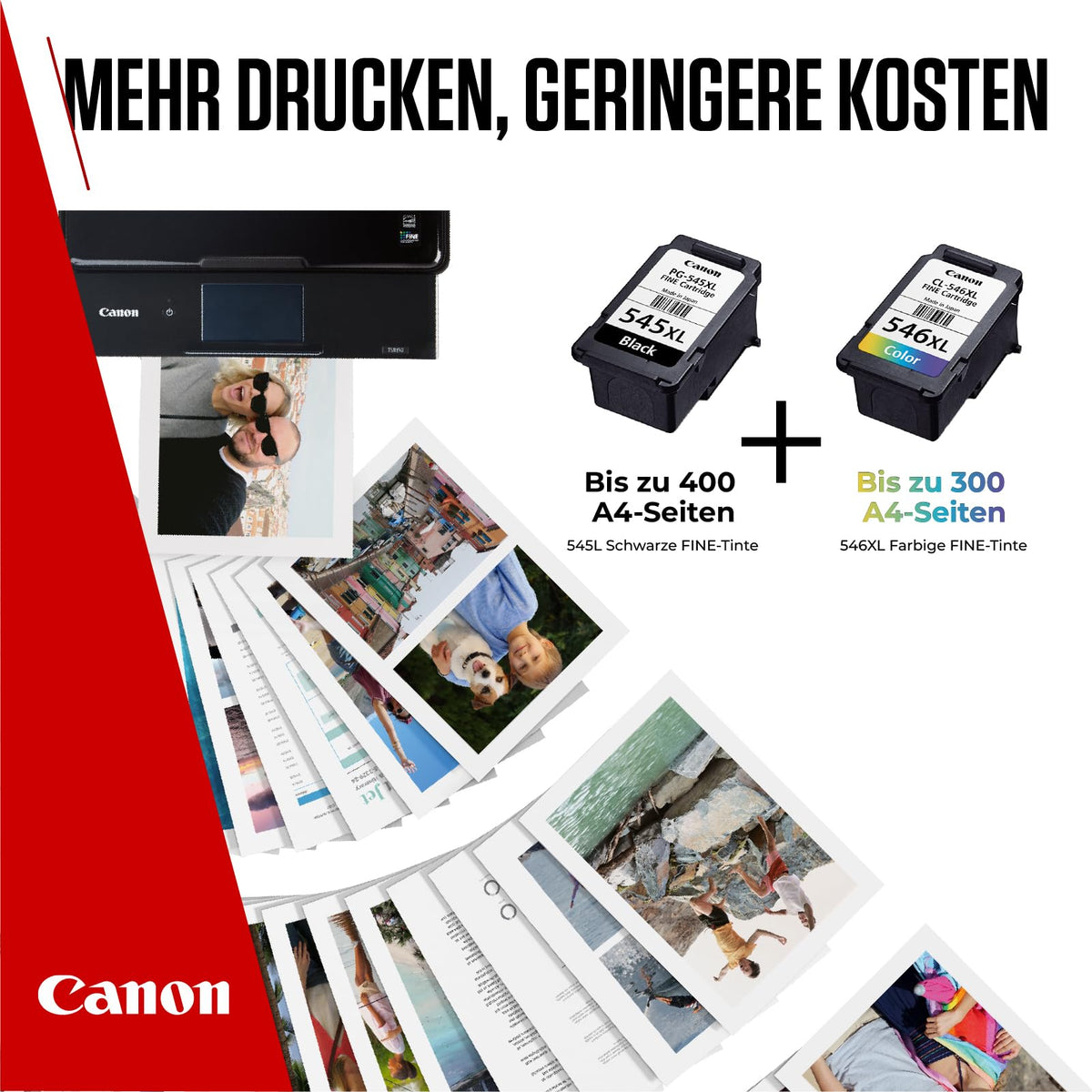 Canon PG-545XL + CL-546XL FINE Original XL Ink Cartridges + Photo Paper - 8286B011