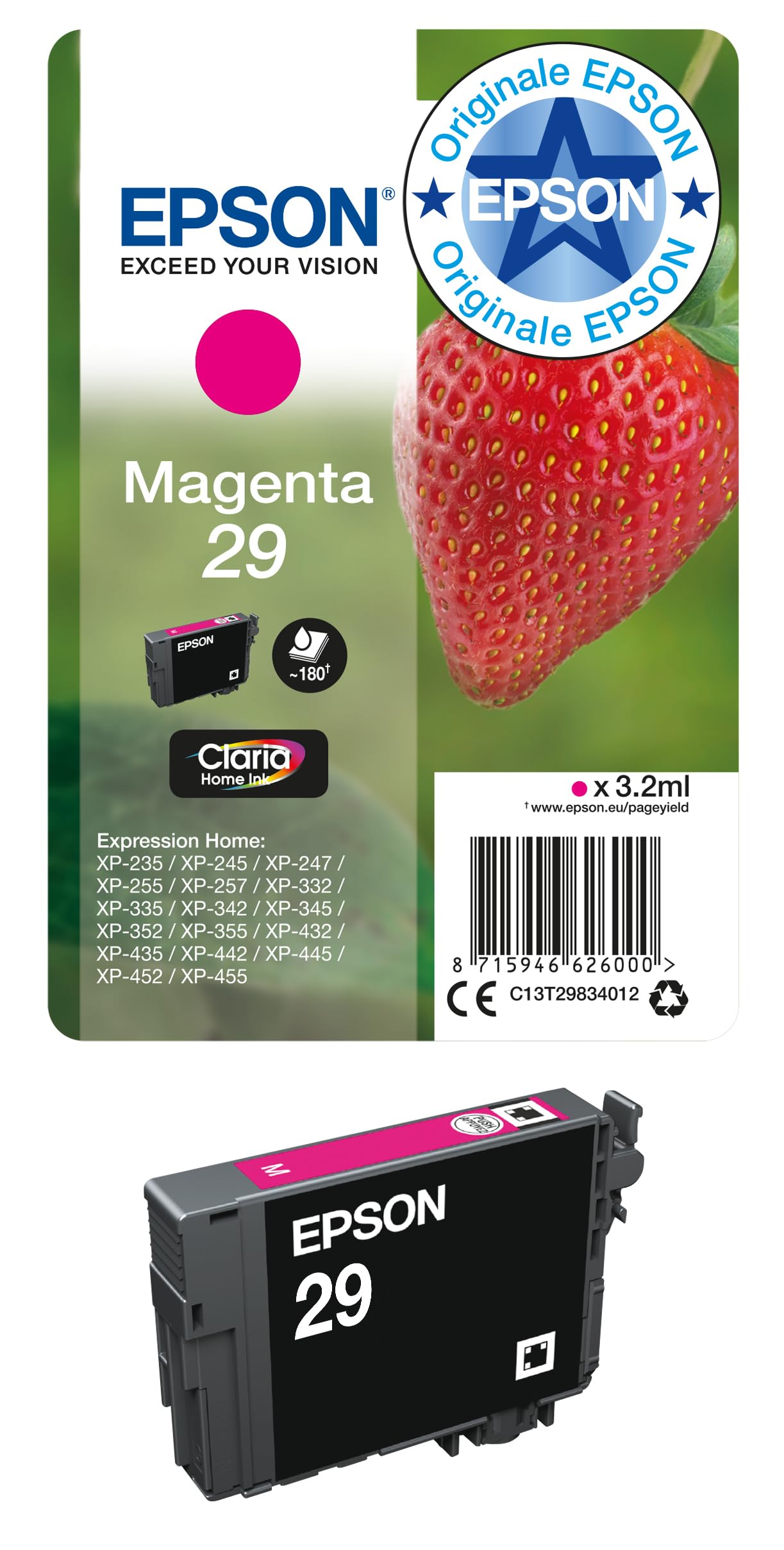Epson 29 Strawberry Magenta Ink Cartridge (T2983)