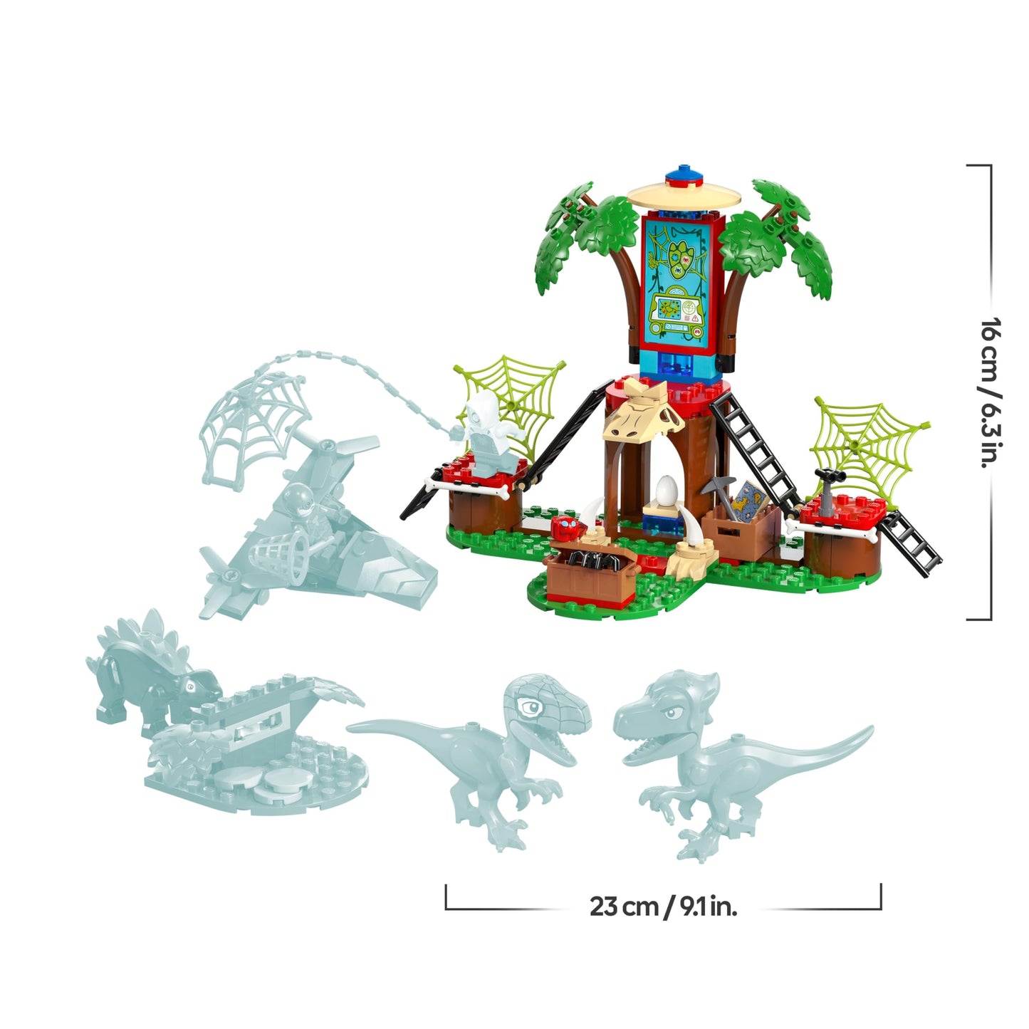 LEGO Marvel Showdown at the Treehouse: Spidey-Rex vs. Gobby-Raptor, building and play set with dinosaurs, gift with toy dinosaurs for boys and girls aged 4 and up, Spidey and his super friends 11200