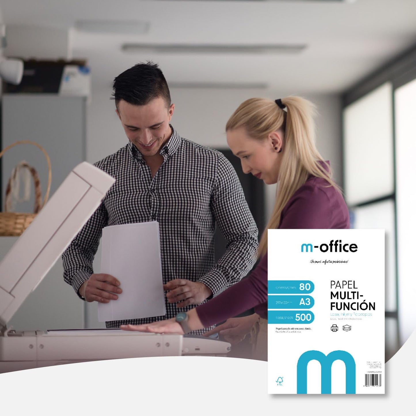 A3 Paper 80g 3 Pack of 500 Sheets Multifunctional Paper for Inkjet and Laser Printers A3 Sheets 297 x 420mm Ideal for Office and Home m-office (1500 Sheets) - COM0593