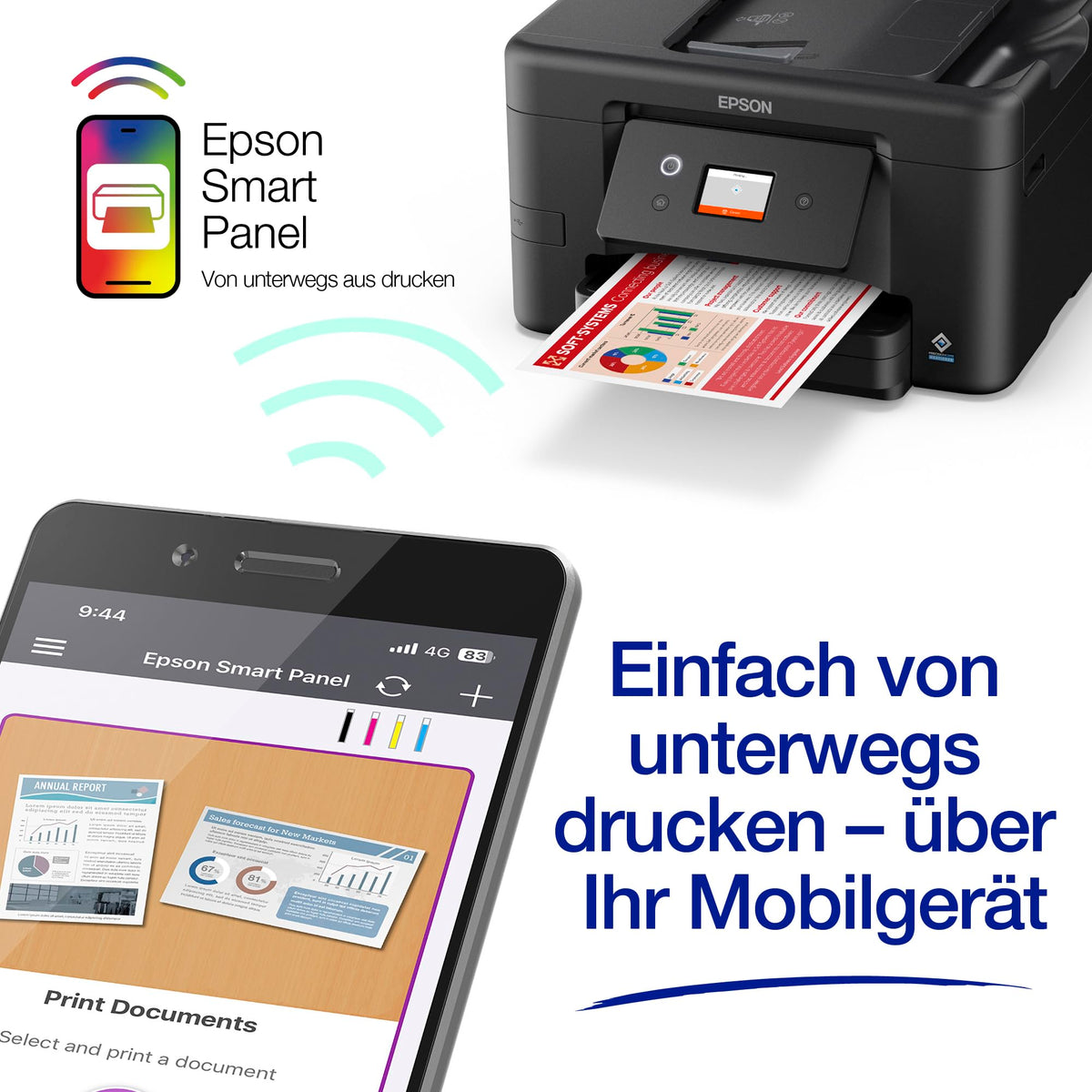 Epson Workforce Pro WF-3920 Inkjet Printer | SOHO Use | WiFi and Ethernet | A4 | Print, Copy, Scan | 6.1 cm Touchscreen | Automatic 35-Page Document Feeder - C11CM01402