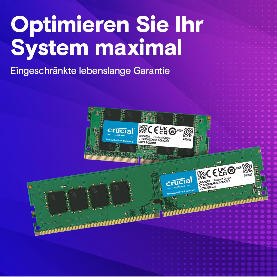 Crucial DDR4 RAM 8GB 2400MHz CL17, memorie RAM pentru PC, - CT8G4DFS824A