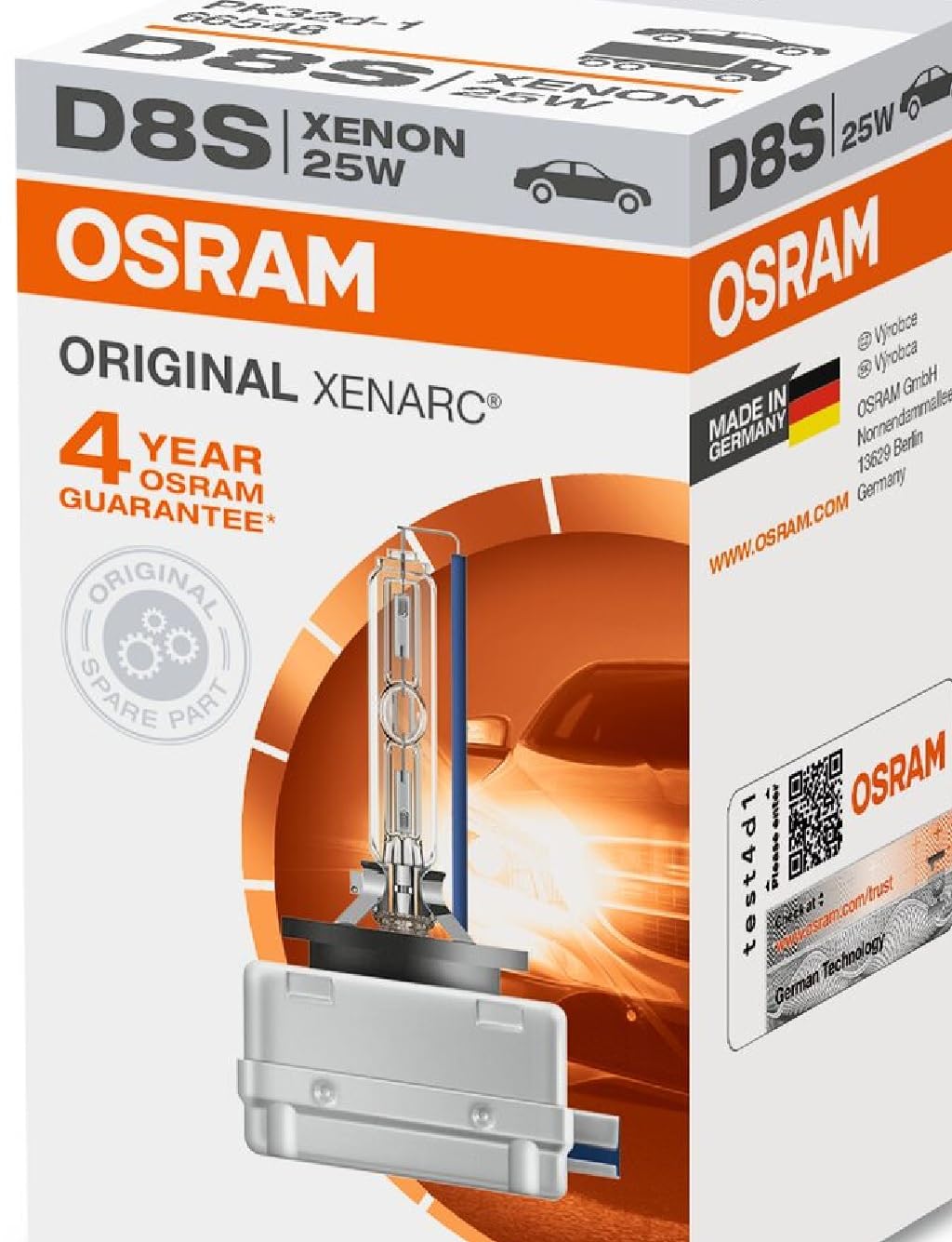 Osram 66548 lighting D8S Xenon 25W Xenarc, light blue, folding box - ZOXD8S