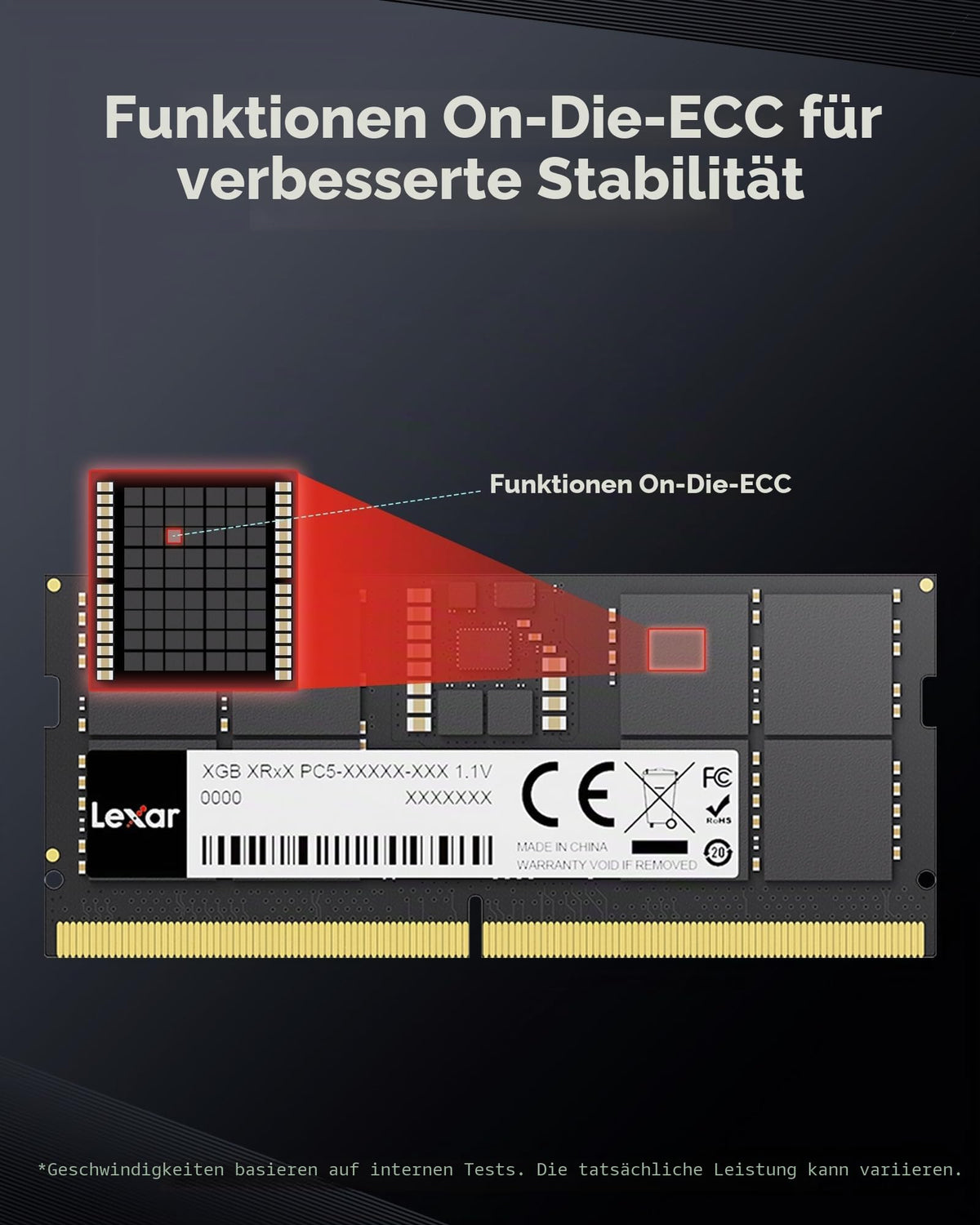 Lexar SODIMM 32GB Kit (2x16GB) DDR5 RAM 5600MHz, 262-Pin SODIMM Laptop RAM, High Performance Gaming DRAM SO-DIMM for Laptop Memory/All-in-One Intel NUC Mini PC, 1.1V, CL46-45-45-90 - LD5S16G56C46ST-BGD