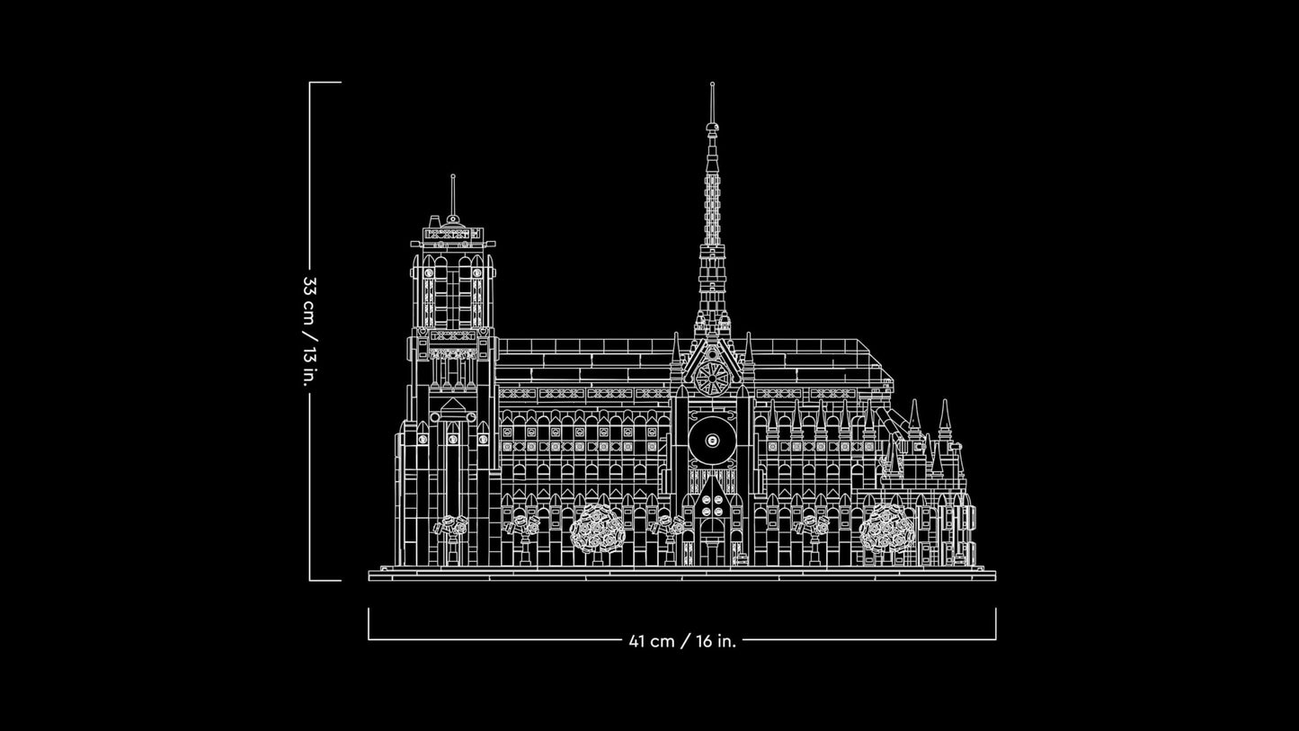 LEGO Architecture Notre-Dame de Paris, adult collectible, souvenir from France, gift for women, men, globetrotters and all history enthusiasts, architectural model building 21061