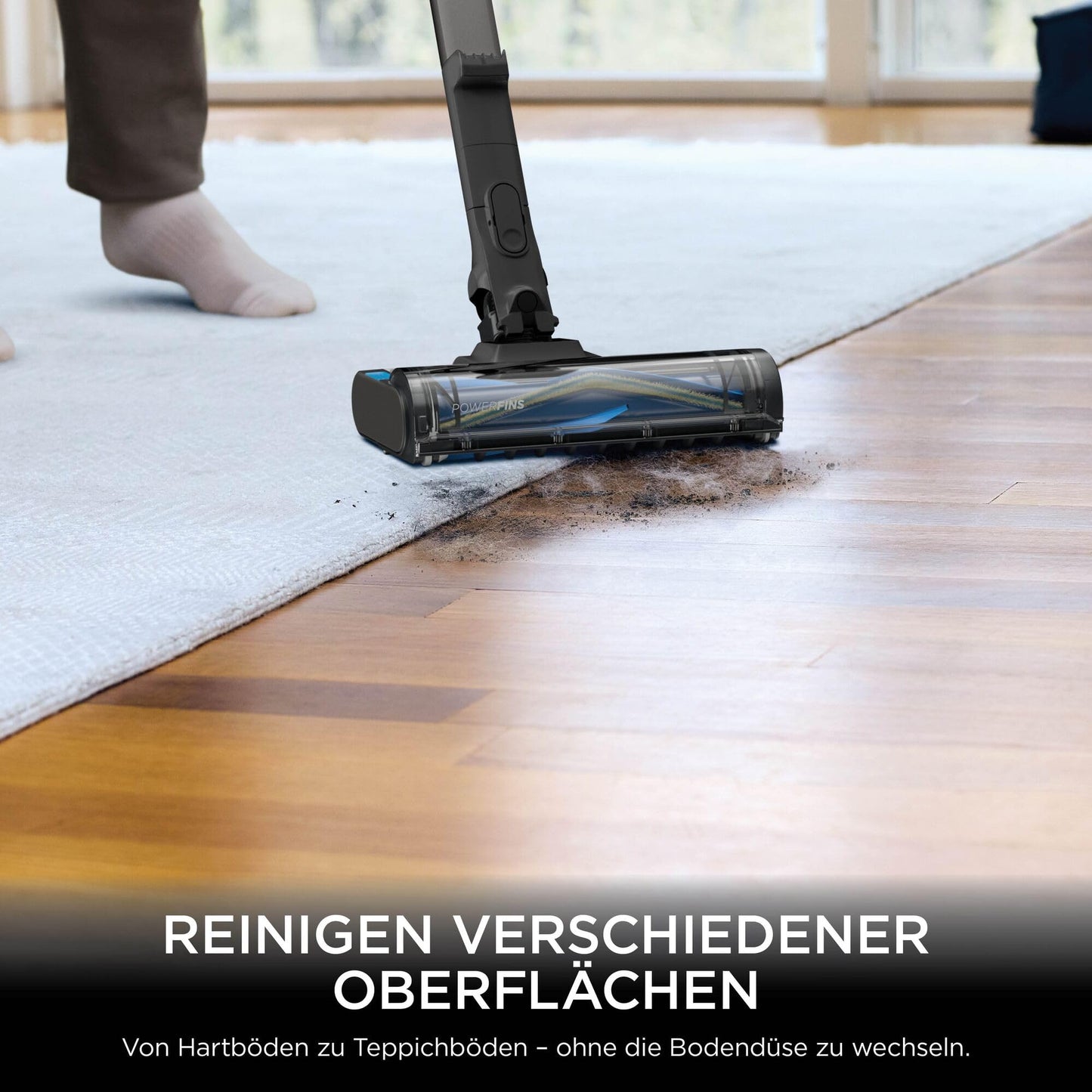 Shark PowerPro cordless vacuum cleaner, free-standing, up to 50 minutes running time, wireless, bagless, for pet hair, allergy sufferers, carpet and hard floors, with LED light and articulated tube, IZ370EU