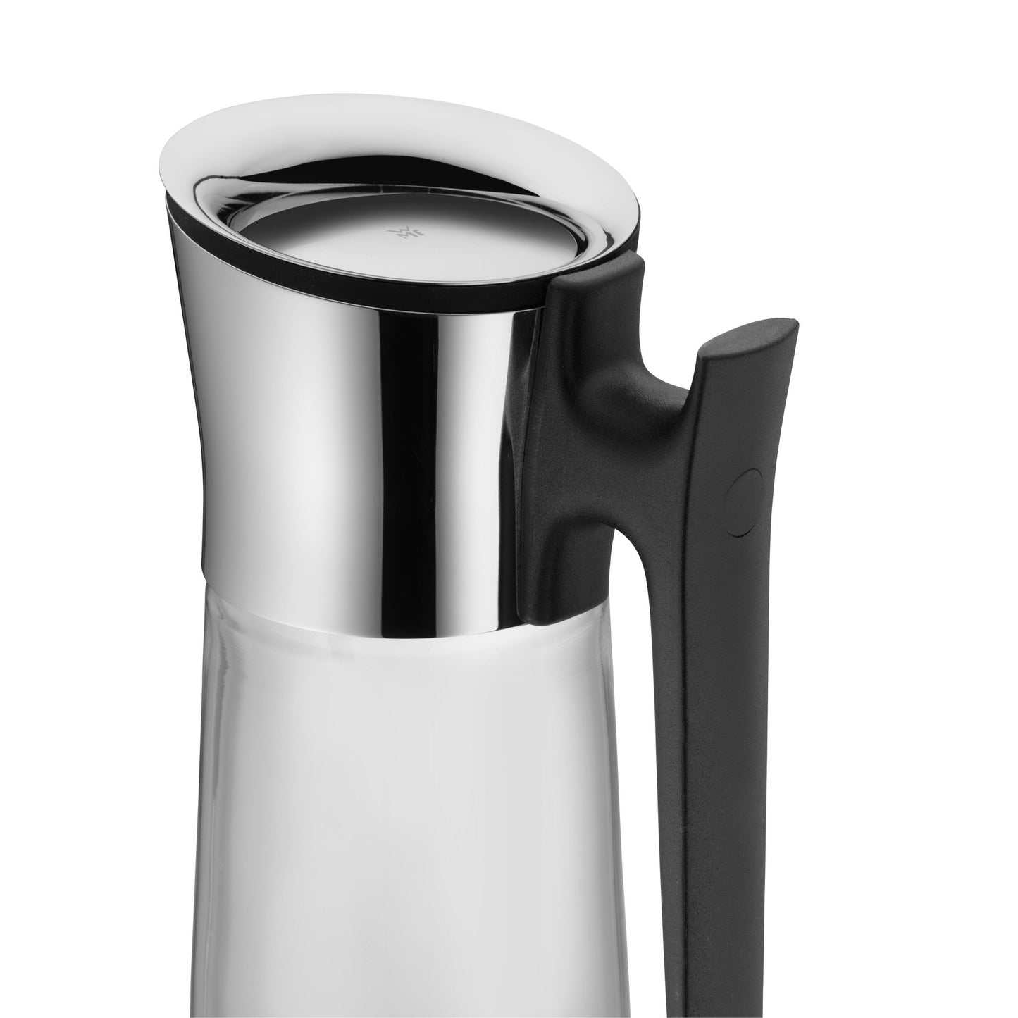 WMF Basic water carafe with handle 1.5 liters, glass carafe with lid 1.5 l, silicone lid, closeup closure - 618046040