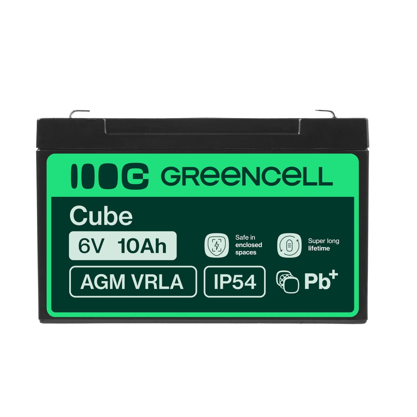 Green Cell® AGM 6V 10Ah battery VRLA lead battery lead battery replacement battery gel battery battery cycle-proof unmanned toys, electric toys, alarm, emergency power, children's vehicles, children's quad - AGM16