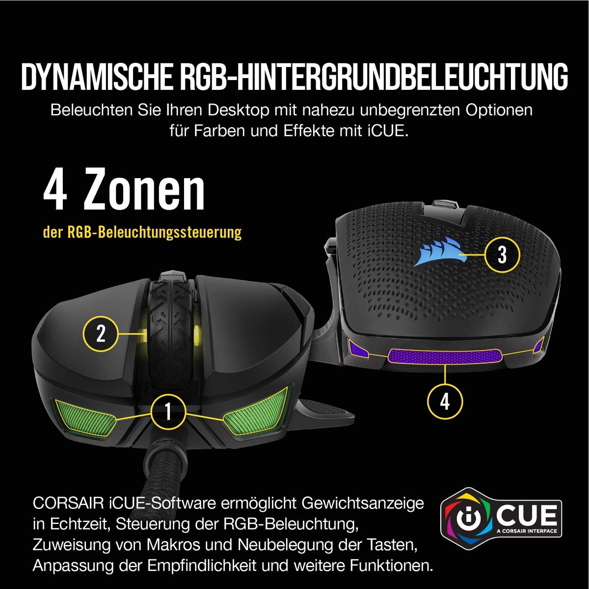 Corsair NIGHTSWORD RGB Mouse de gaming cablat FPS/MOBA - Negru - CH-9306011-EU