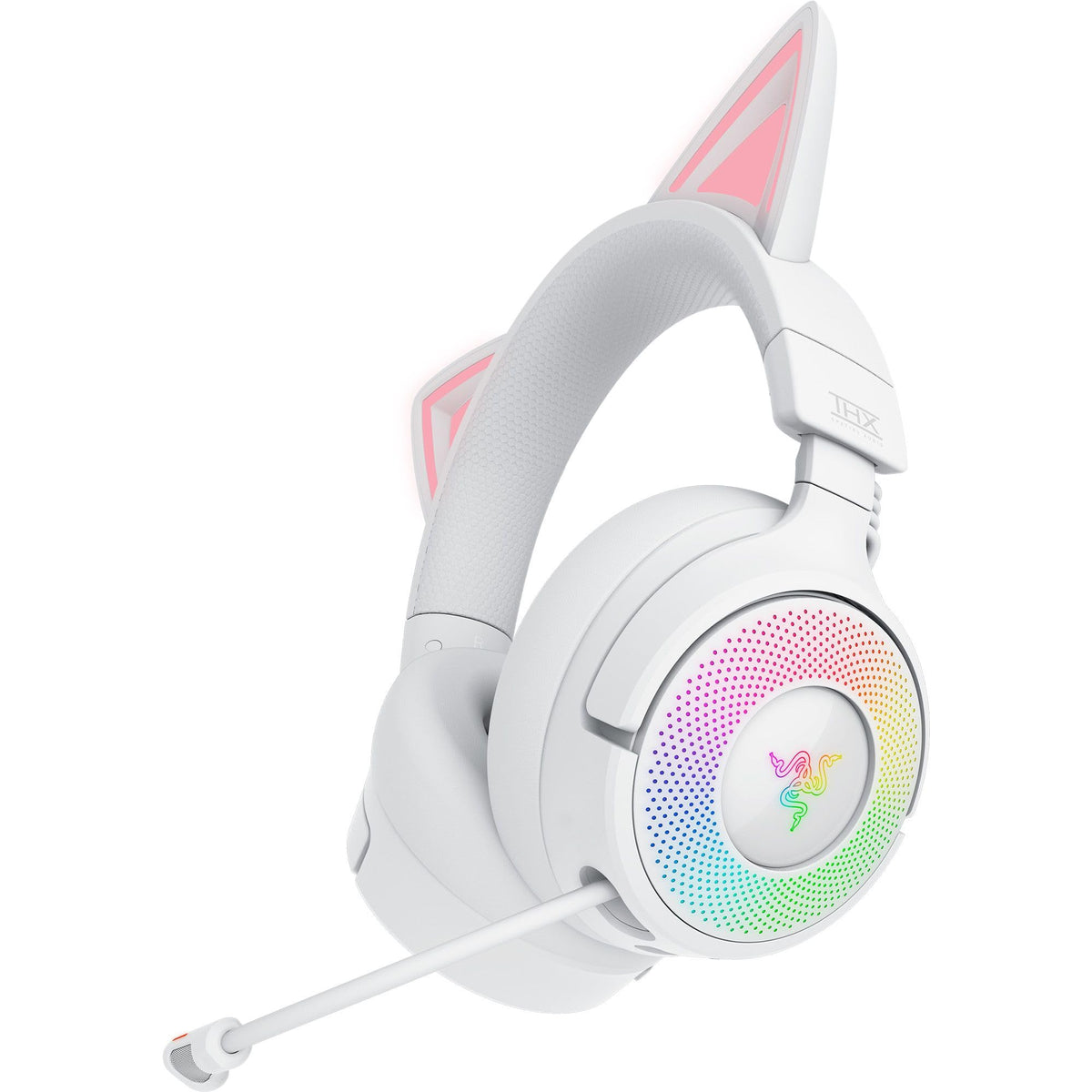 Razer Kraken Kitty V3 Pro - Wireless RGB Kitty Headset for Gaming - Reactive Streaming Cat Ears - Triforce 40mm Drivers - Hyperspeed Wireless & Bluetooth - THX Spatial Audio | White - RZ04-05170400-R3M1