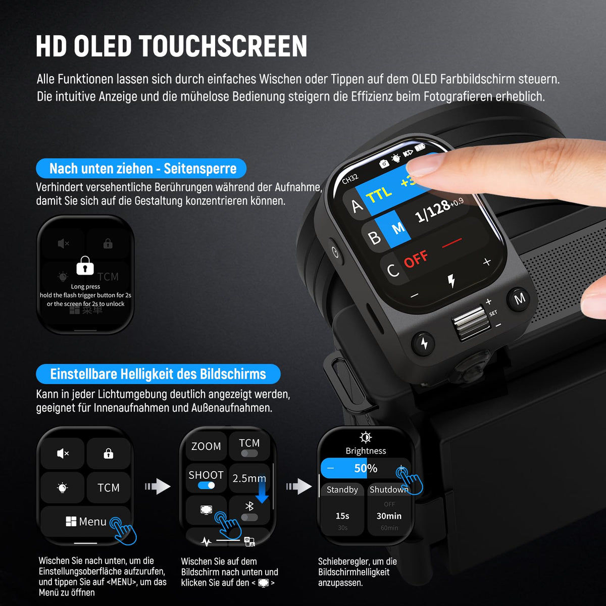NEEWER QZ-S 2,4G TTL Funk Blitz Flash Auslöser compatibil cu Sony Godox