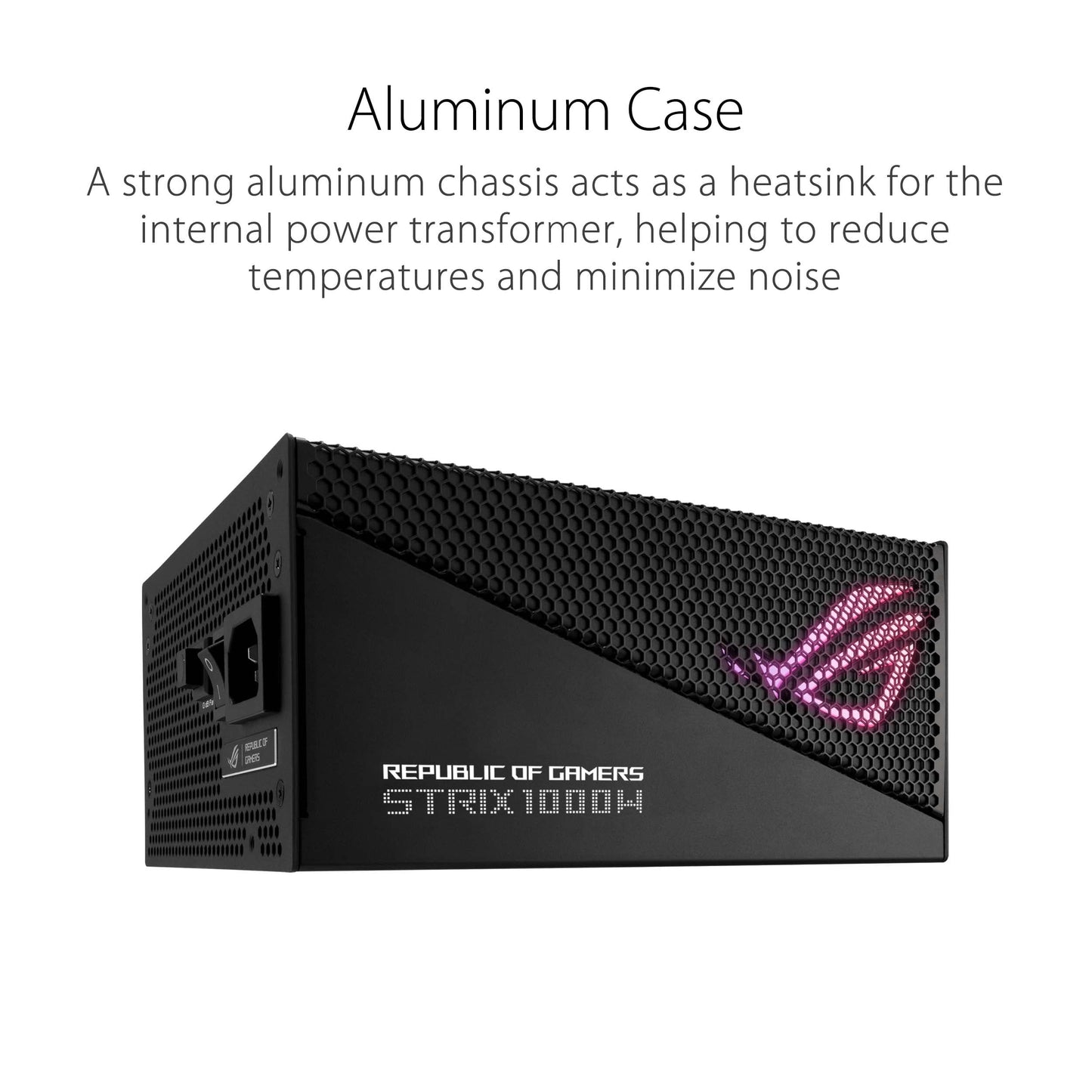 ASUS ROG Strix 1000W Gold Aura Edition RGB power supply (1000 watts, Aura Sync RGB lighting, 80+ Gold certification, Axial-Tech fan, ATX 3.0 compatible, PCIe 5.0 Ready) - 90YE00P1-B0NA00