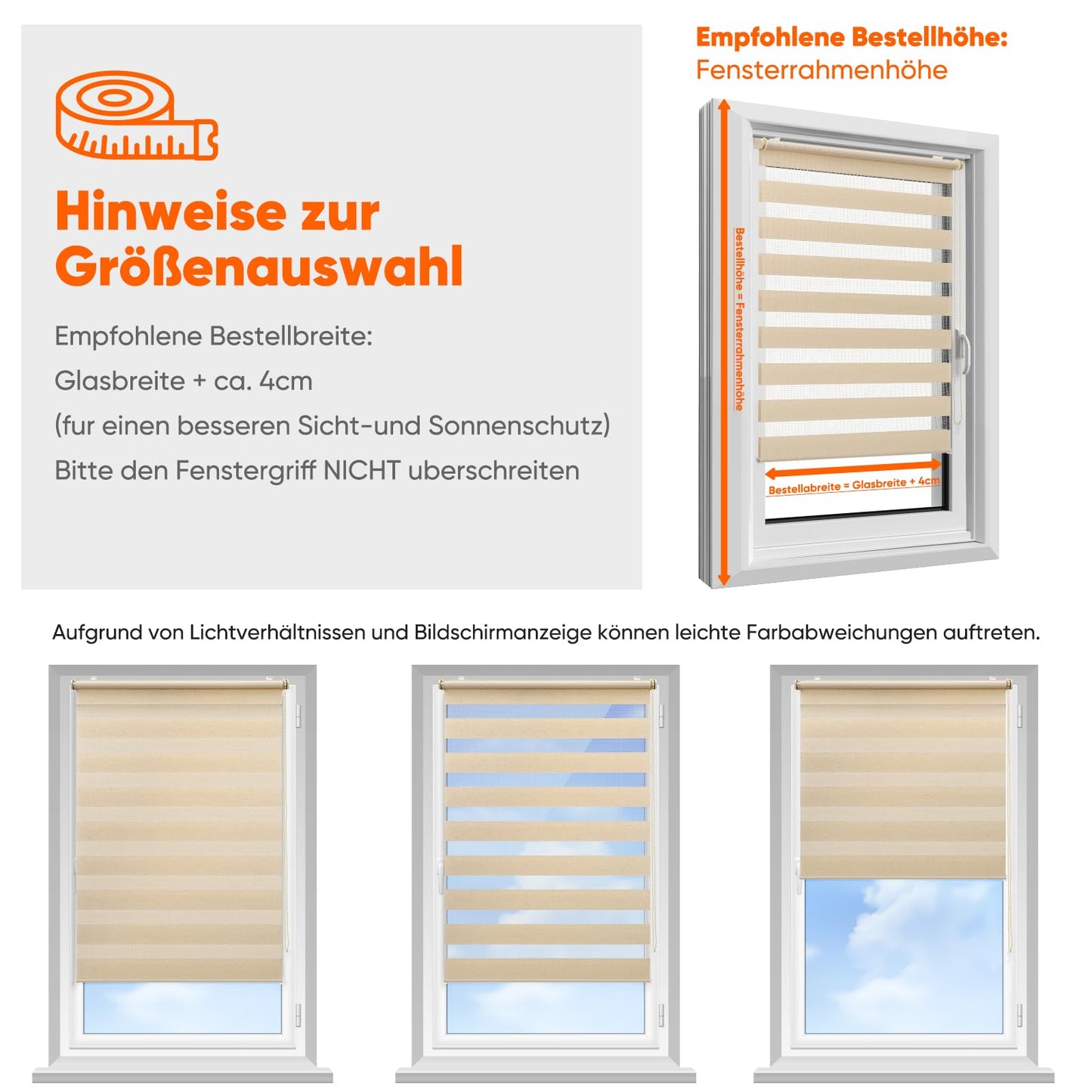 Sekey double roller blind Klemmfix without drilling for windows, double roller blind 95 cm wide, duo roller blind sun protection, 95x210cm, yellow linen - BL-2543