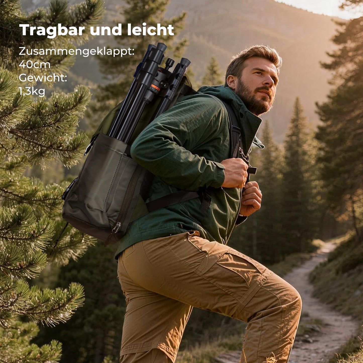 K&F CONCEPT Black 182CM Compact Aluminum Camera Tripod, Portable Travel Video Tripod, Compatible with iPhone, Load Capacity 8KG, Arca-Swiss Ball Head for DSLR and Mirrorless Cameras O234A3+BH-36