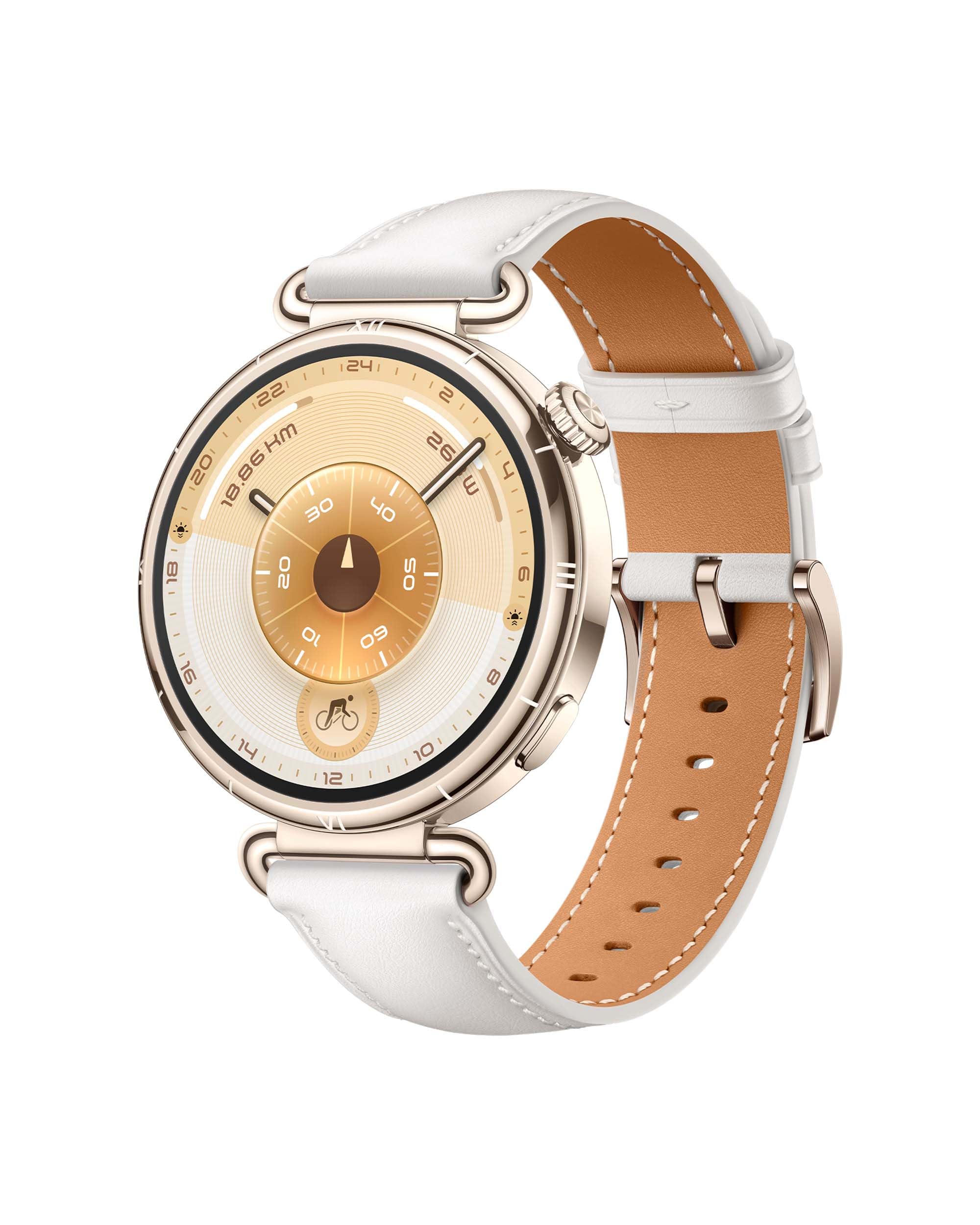 HUAWEI Watch GT 6 Smartwatch, GPS, AMOLED touchscreen, up to 14 days battery, 100+ sports modes, compatible with Android™ & iOS, health monitoring, emotional well-being, white, 41mm - Konsu-B19L