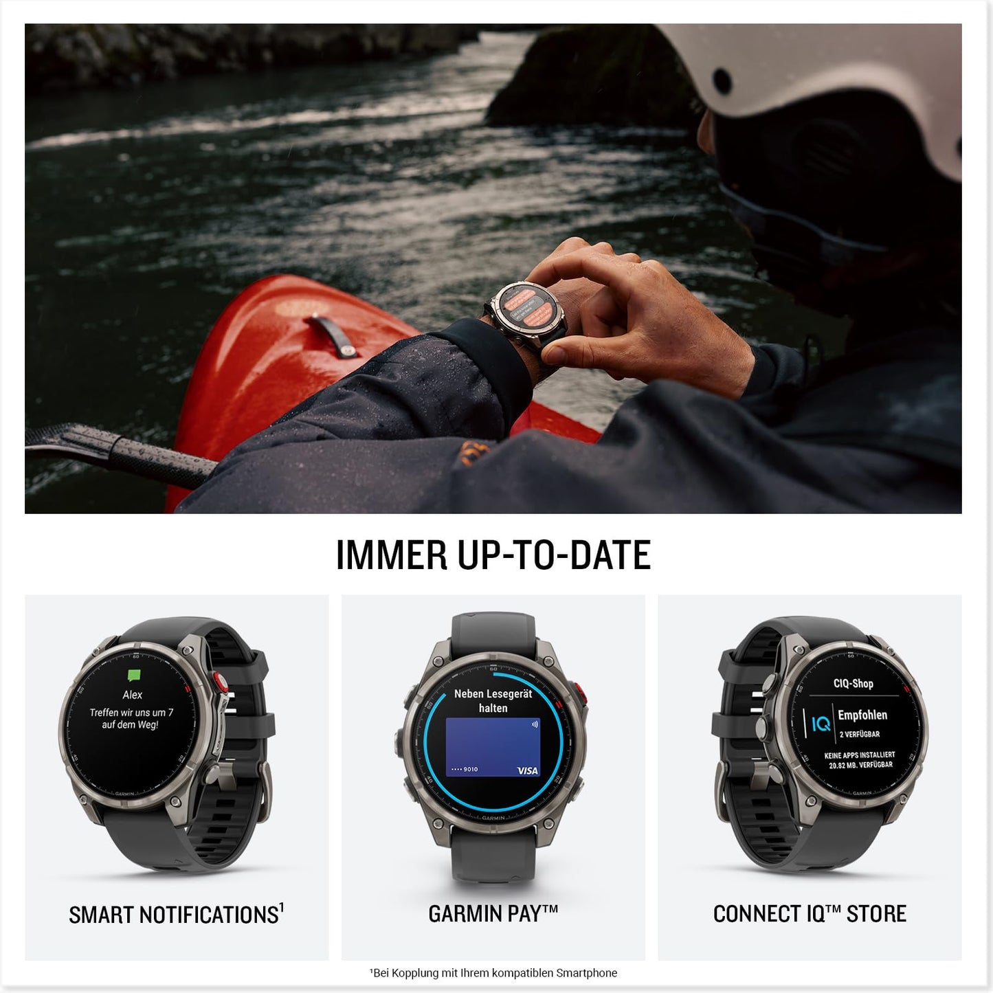 Garmin Fenix 8 Pro 47mm AMOLED - multisport smartwatch, 1.4" touch display, up to 15 days battery life, maps, 80+ sports apps, ECG, flashlight, LTE telephony & 24/7 SOS emergency call (subscription required) - 010-03198-11