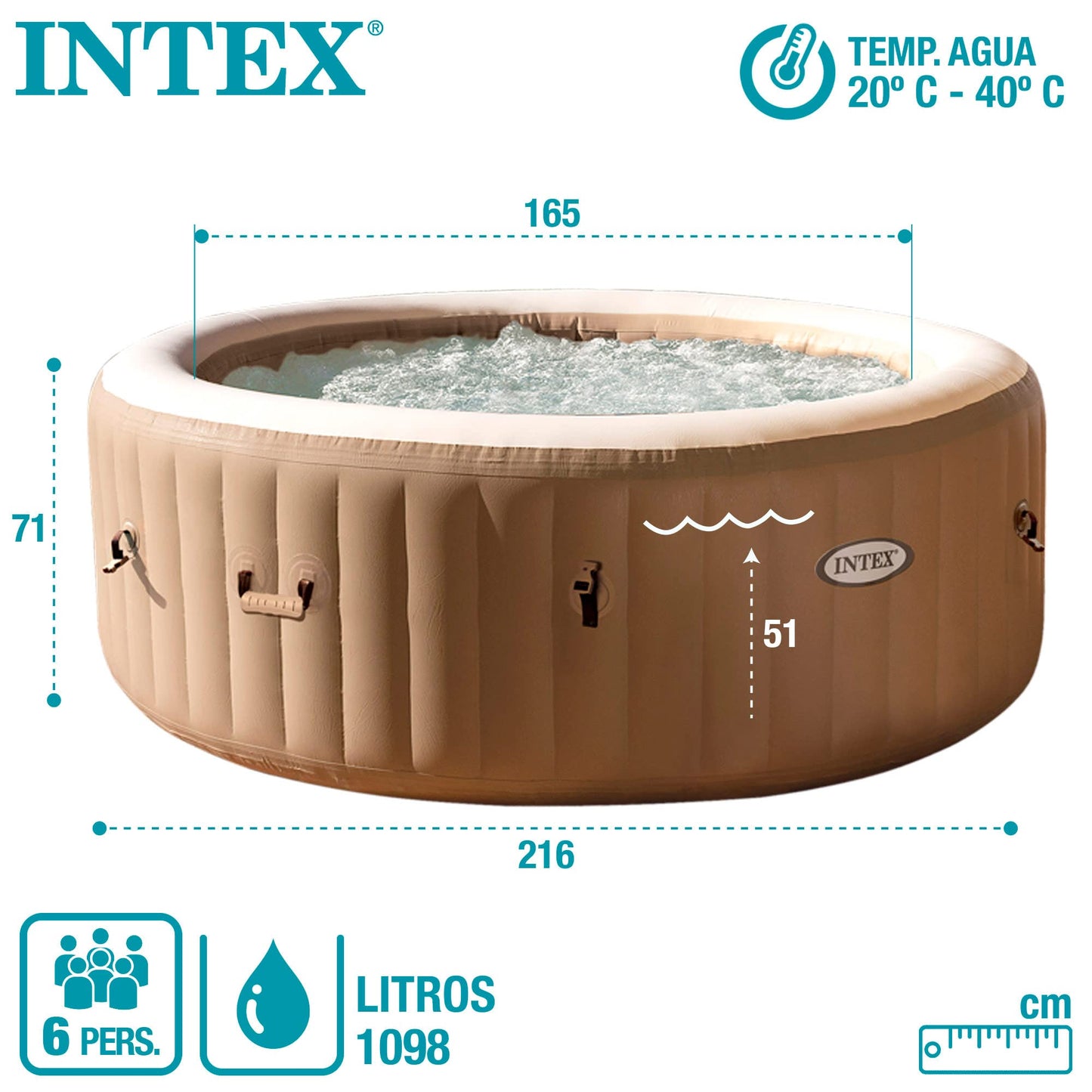 85IN X 28IN PURESPA BUBBLE MASSAGE SET - 28428EX
