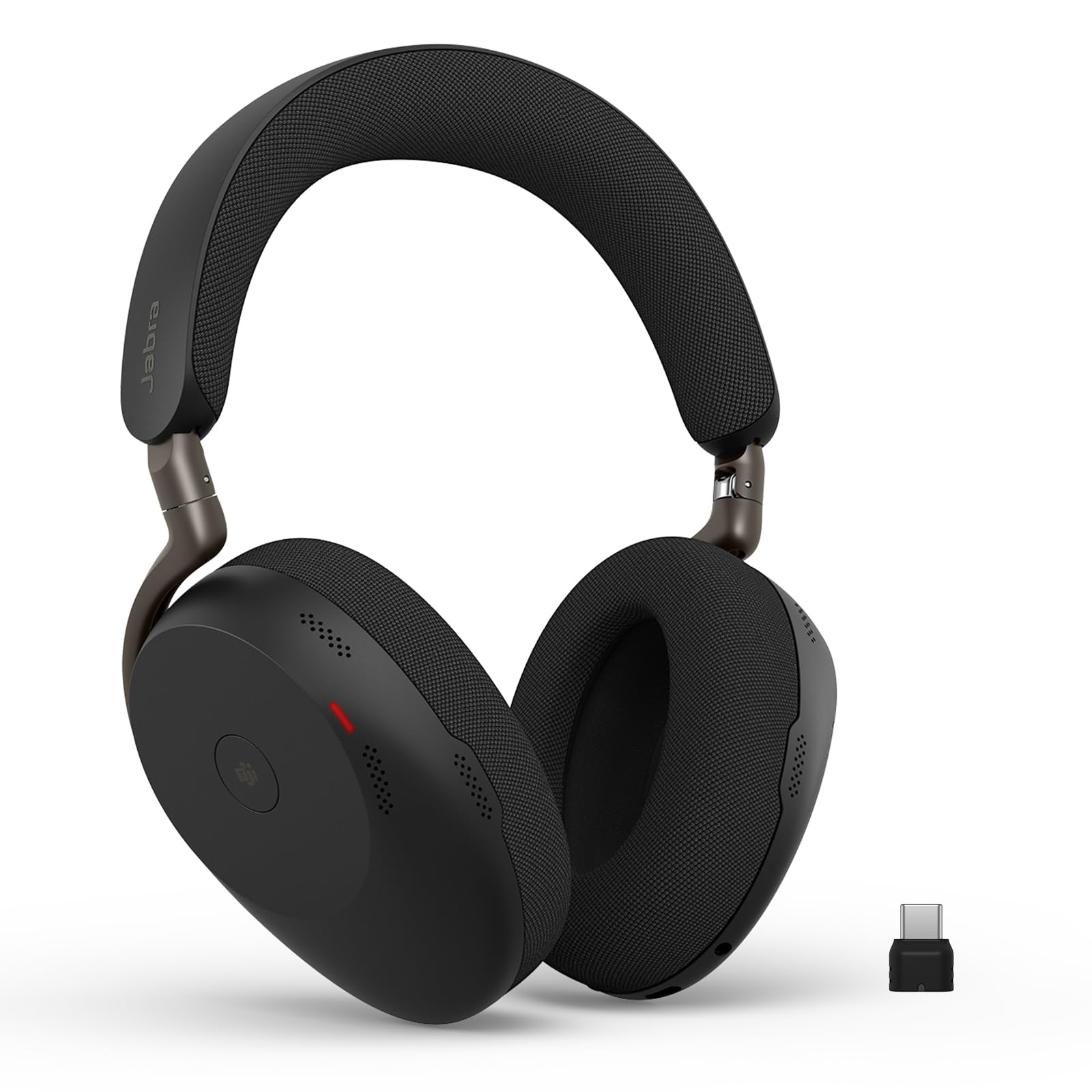 Jabra Evolve3 85 over-ear Bluetooth headset wireless with microphone for office, USB-C, AI voice call, adaptive active noise cancellation, 25h battery, MS Teams certified, black - 38599-999-899