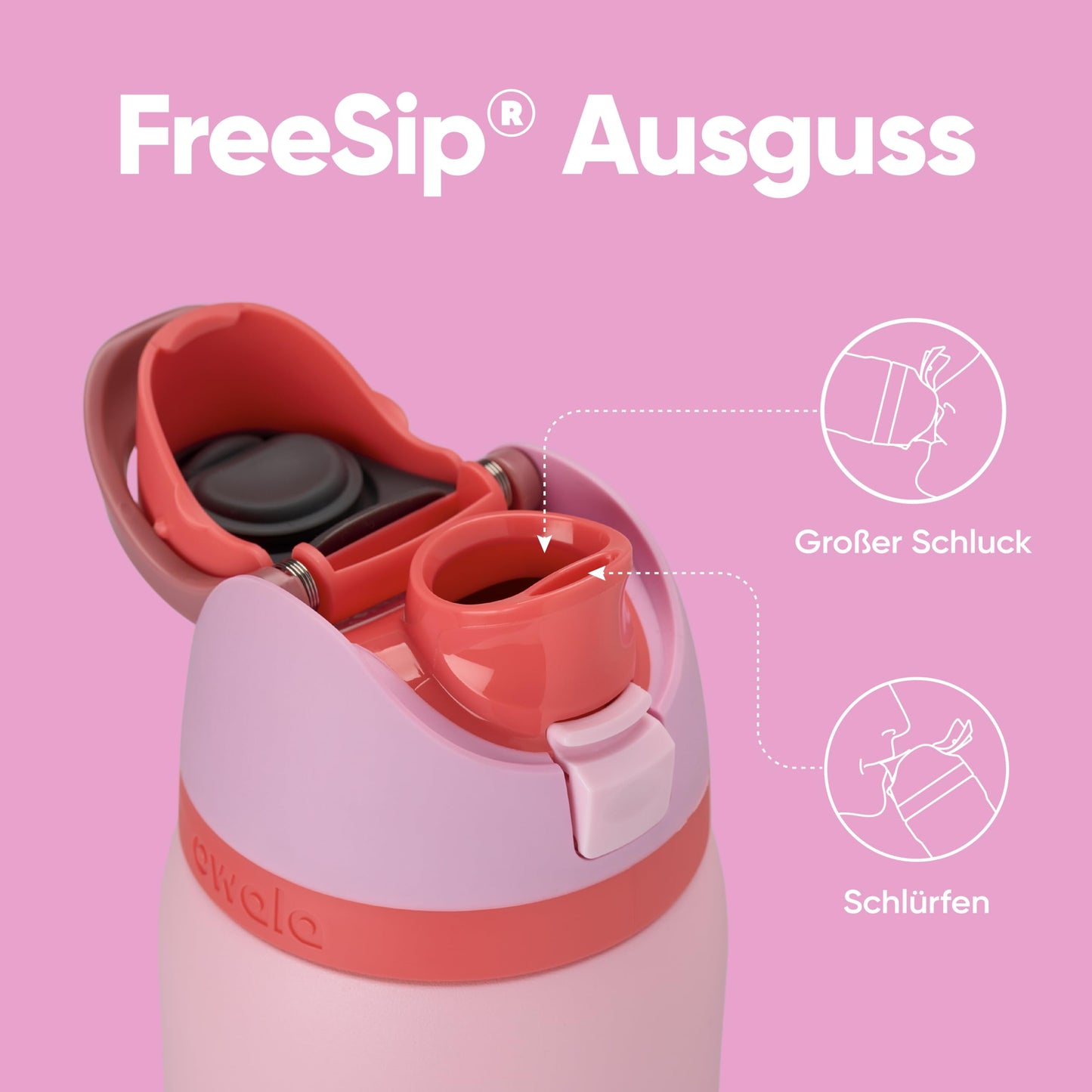 Owala FreeSip Insulated Stainless Steel Drinking Bottle with Straw, 945ml - BPA Free, Ideal for Sports, Fitness, Outdoors and Travel, Angle Food Cake - C08140