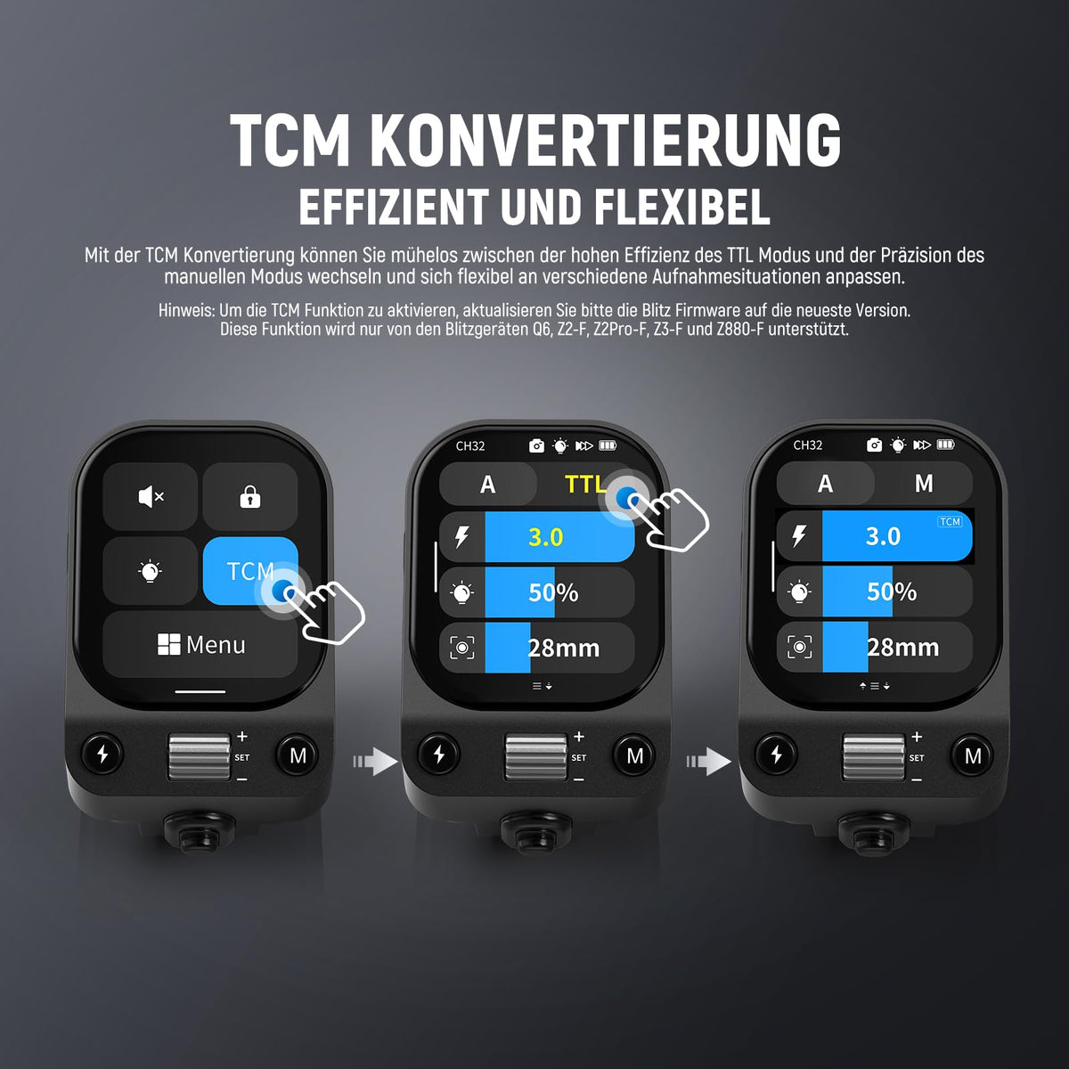 NEEWER QZ-F TTL Flash Trigger, compatibil cu camerele Fujifilm, comutator HSS de 1/8000s, acumulator de 1000mAh, ecran OLED tactil pentru sistemul Q de 2,4GHz Z3 Z2PRO Z2II Z2 Z880 Q6 Q4 Q300 Q200